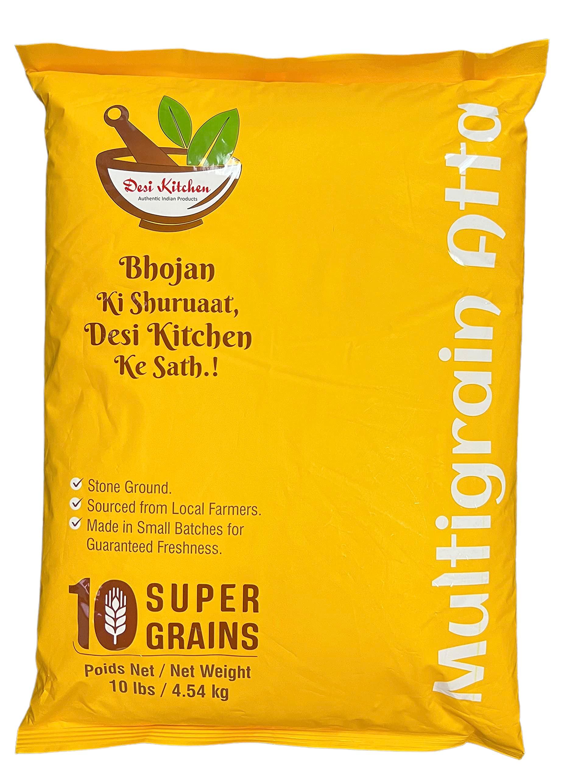 Desi Kitchen Multigrain (10 Super Grains) Wheat Flour (Chakki Atta) 10lbs - Image 3