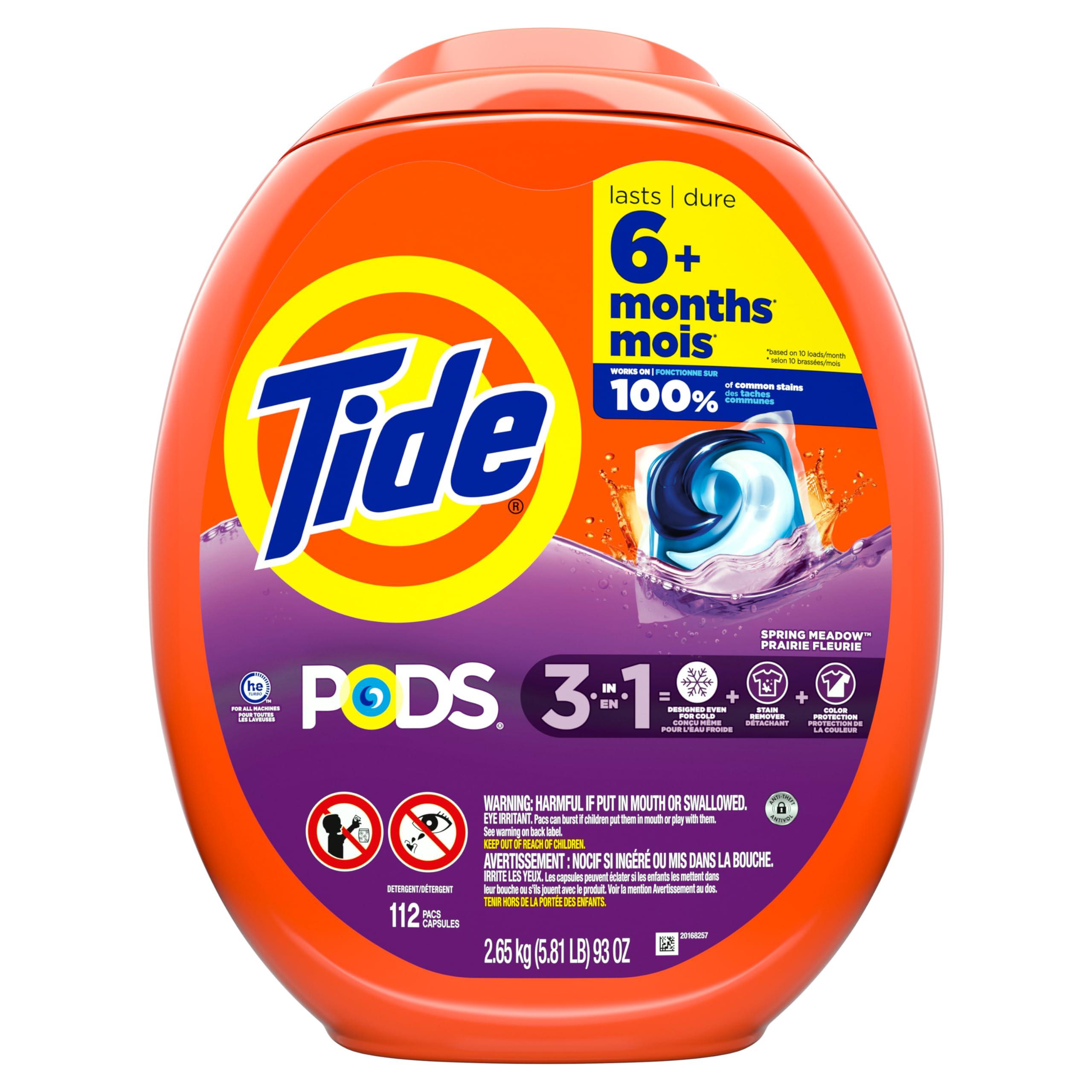 Tide PODS Laundry Detergent Pacs, 3-in-1 Stain Remover, Odor Fighter, Color Protector, 112 Count, HE compatible, Original Scent - Image 12