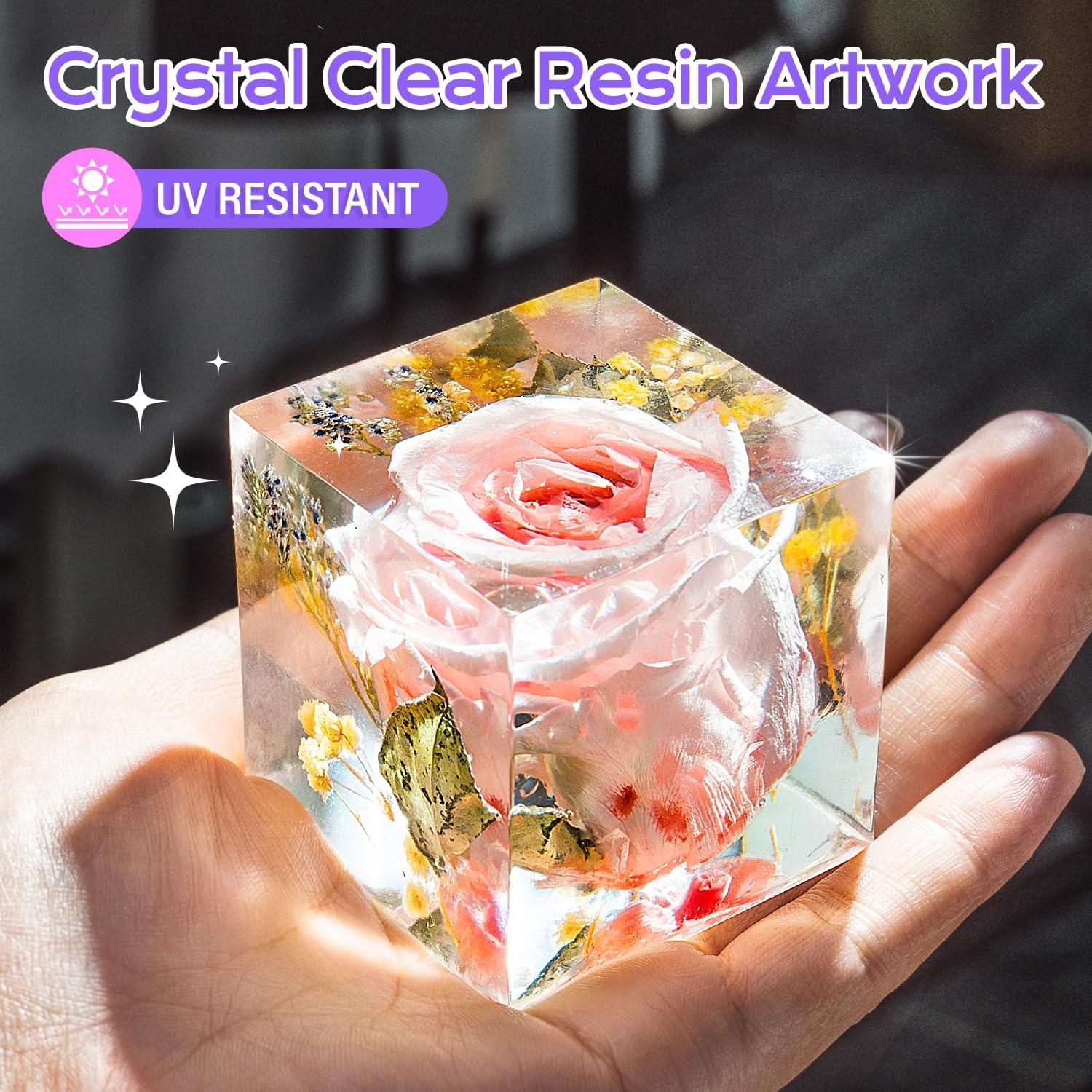 HeyClear 2 Gallon Epoxy Resin Kit with Pumps, Crystal Clear and Hard Upgraded 2 Part Resin and Hardener for Casting Coating, Countertop, Table top, Art DIY Handcraft Jewelry - Image 2