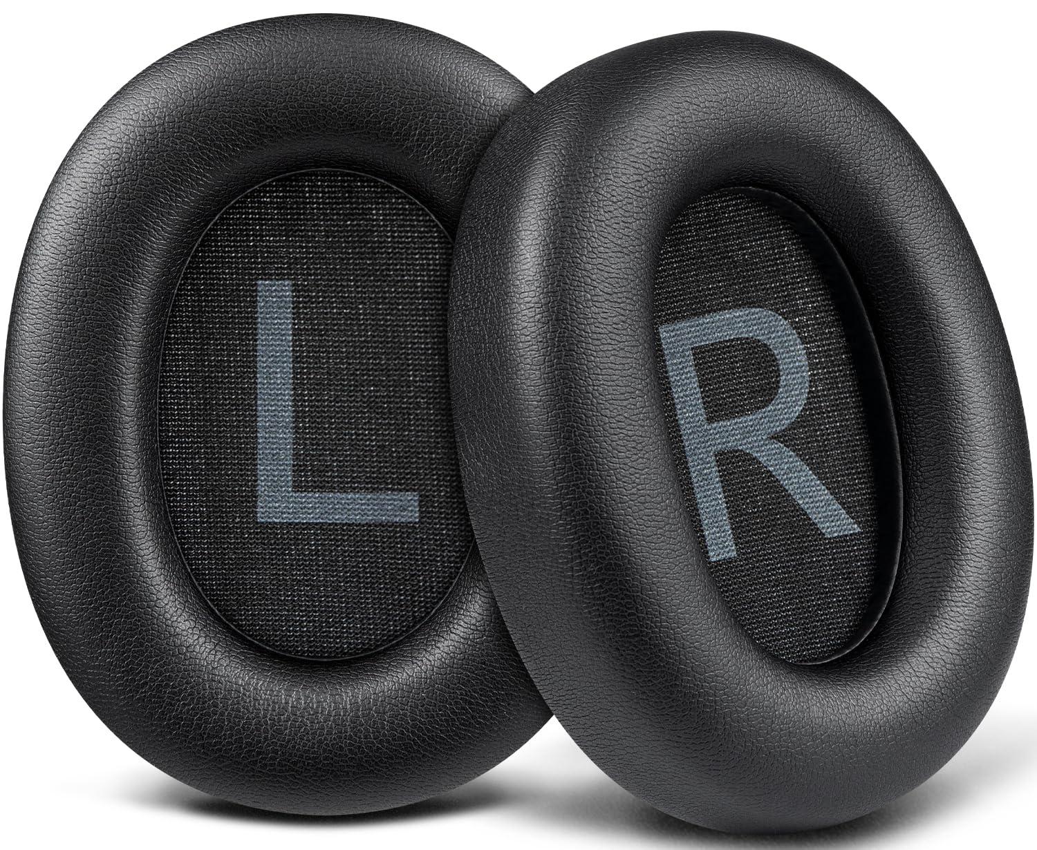 SOULWIT Earpads for TOZO HT2/HT 2 Headphones, Ear Pads Cushions with Softer Protein Leather, Noise Isolation Foam - Black