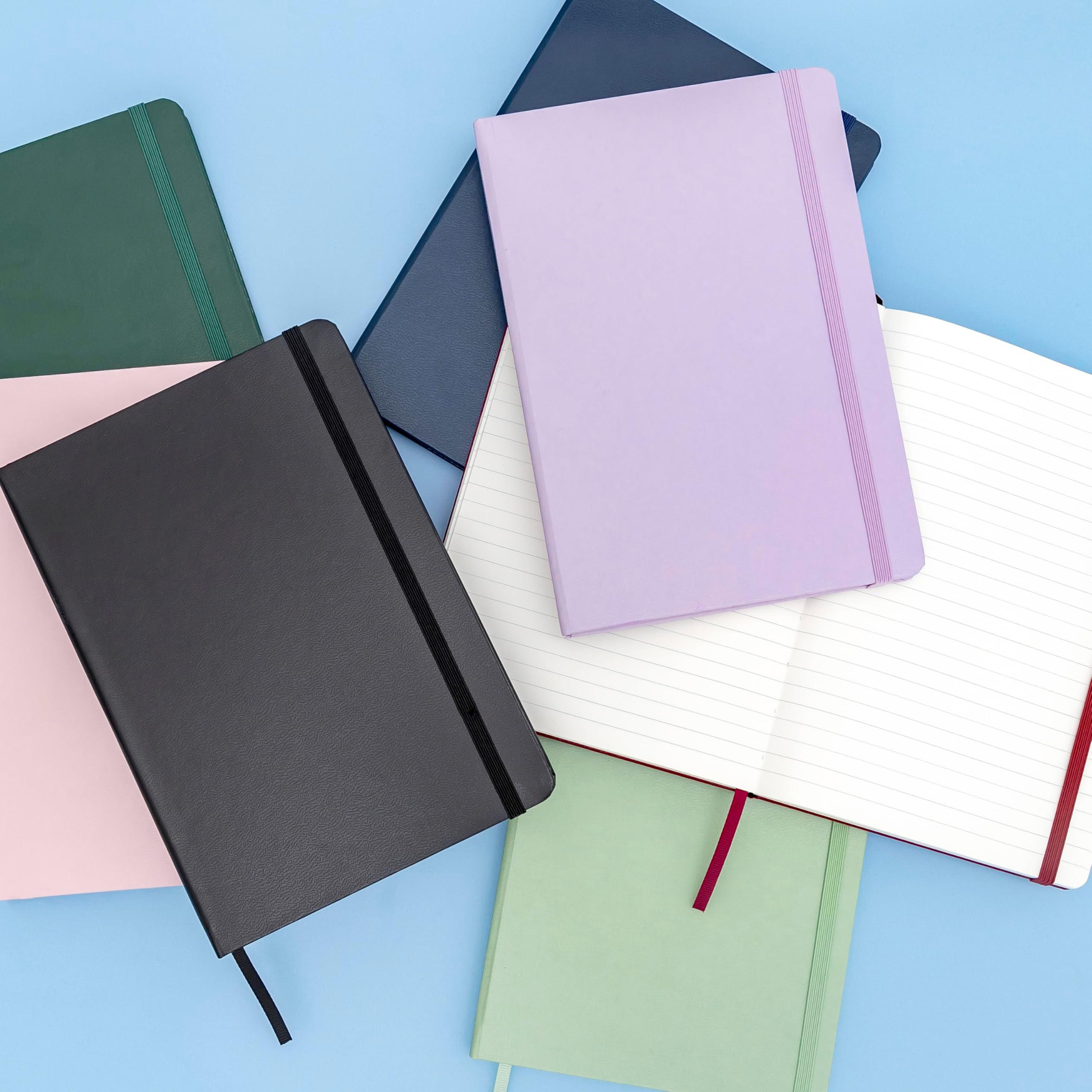 PAPERAGE Lined Journal Notebook, (Black), 160 Pages, Medium 5.6 in x 8 in - 100 GSM Thick Paper – Hardcover Journaling Notebook for Work, School & Note Taking - Image 7