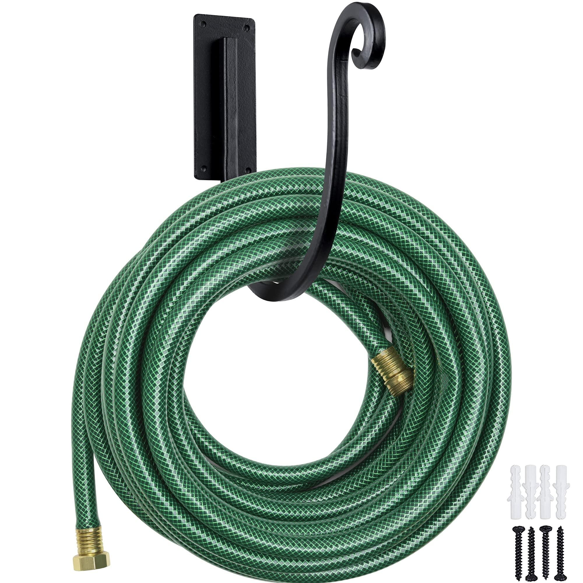 YANGSHUO Garden Hose Holder Outside: Wall Mount Water Hose Holder - 8Inch Heavy Duty Garden Water Hose Hanger for Outside Hose Storage