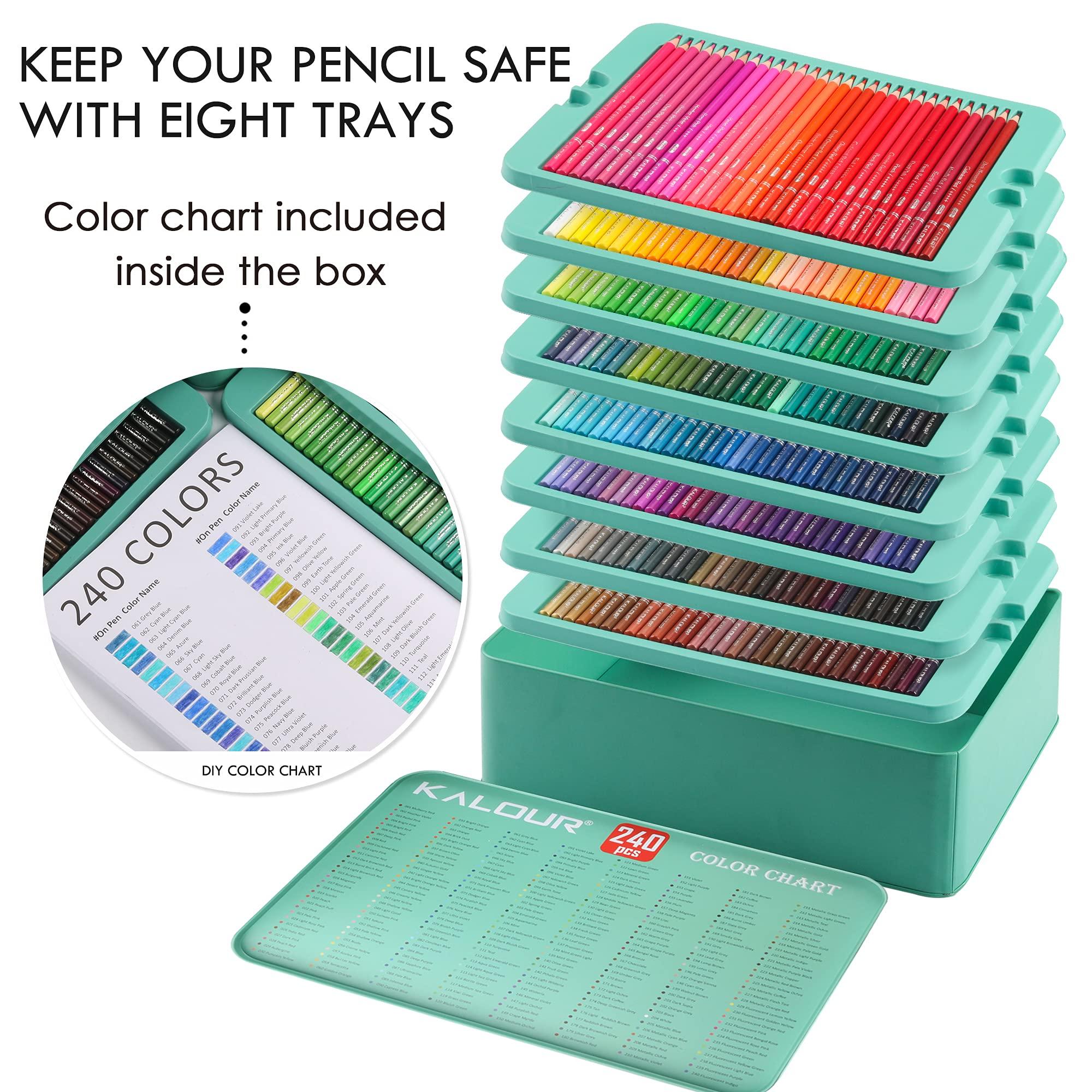 KALOUR Professional Colored Pencils,Set of 240 Colors,Artists Soft Core with Vibrant Color,Ideal for Drawing Sketching Shading,Coloring Pencils for Adults Artists Beginners - Image 5