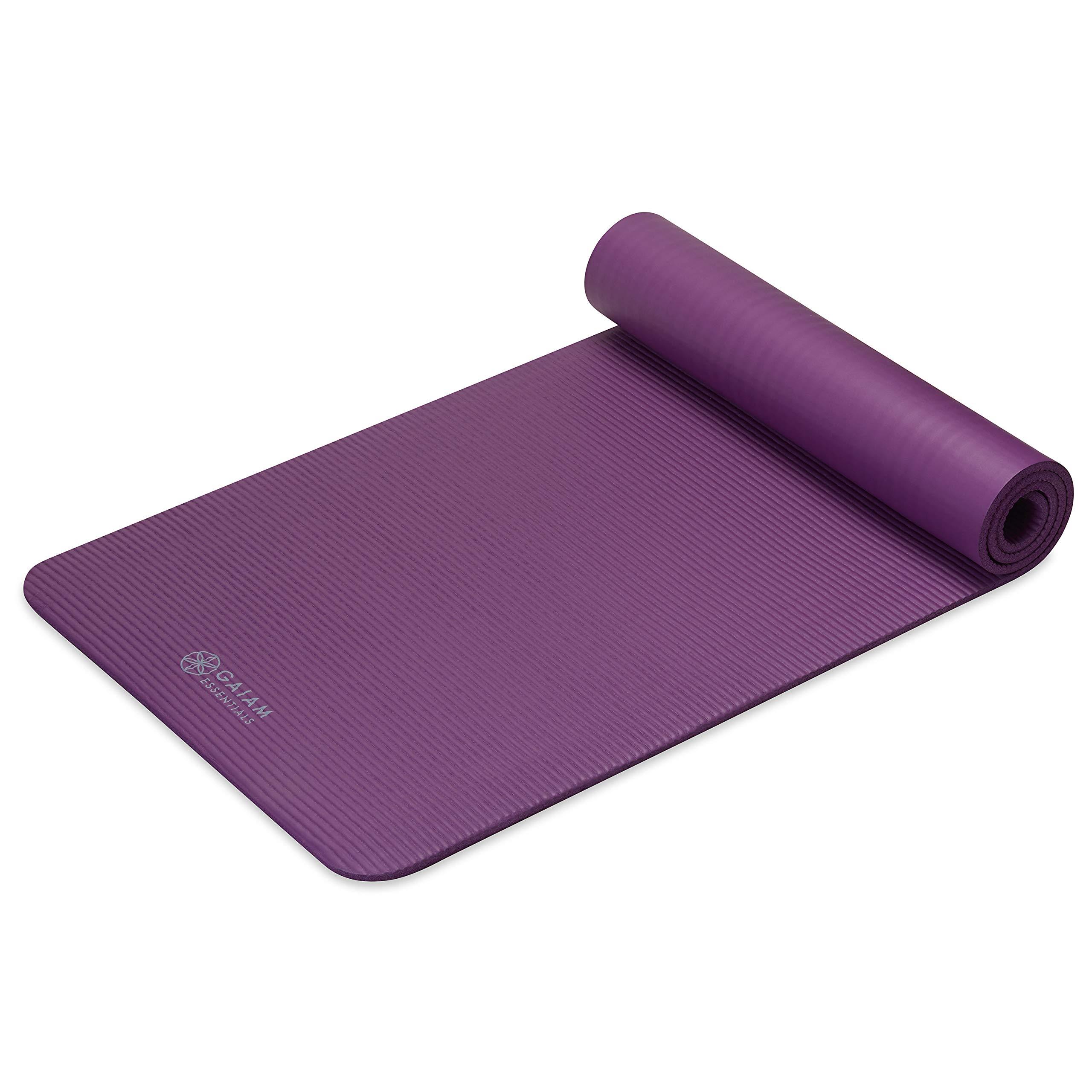 Gaiam Essentials Thick Yoga Mat Fitness & Exercise Mat with Easy-Cinch Yoga Mat Carrier Strap, 72"L x 24"W x 2/5 Inch Thick - Image 9