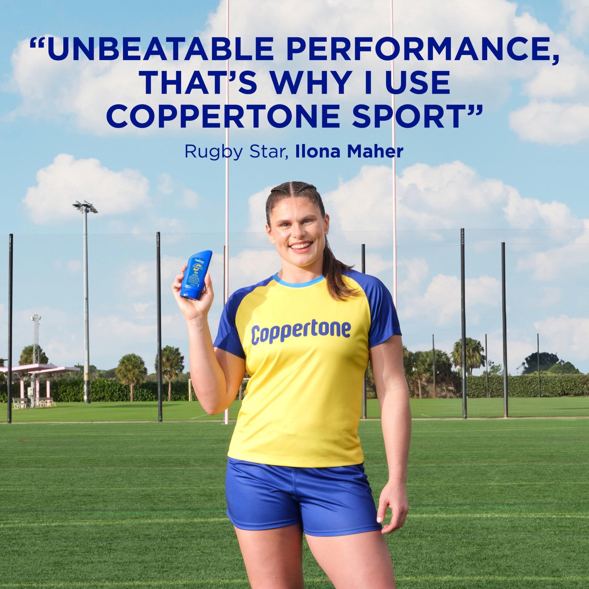 Coppertone Sport Sunscreen Lotion SPF 50, Water Resistant Sunscreen Bulk Pack, 3 Fl Oz Bottle, Pack of 6 - Image 2