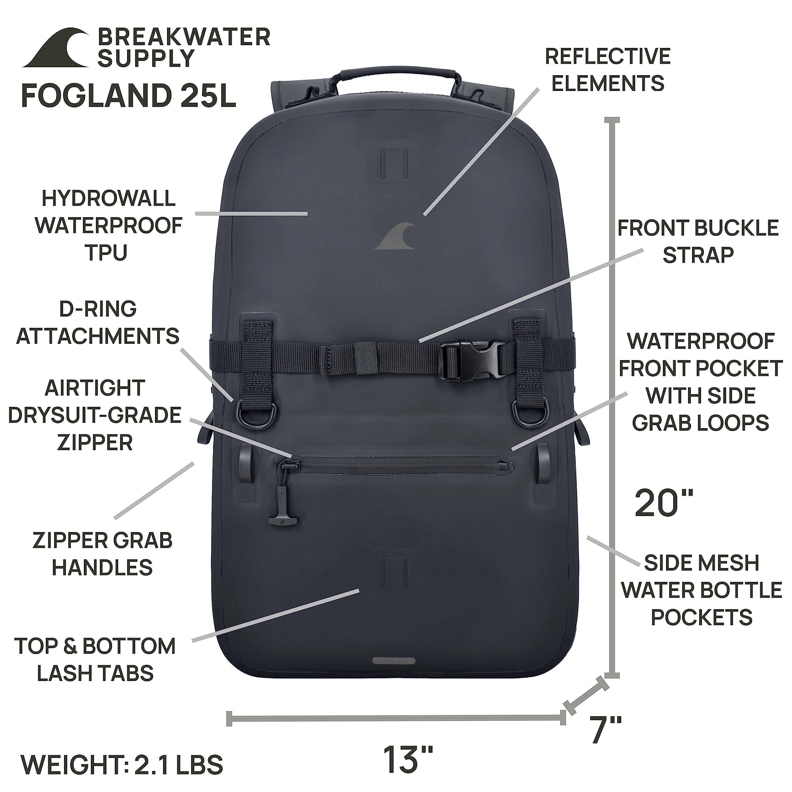 Breakwater Supply™ 100% Waterproof Submersible Backpack, Laptop Bag, Airtight Zippers | Travel Outdoors | Fogland 25L 20L 15L - Image 4