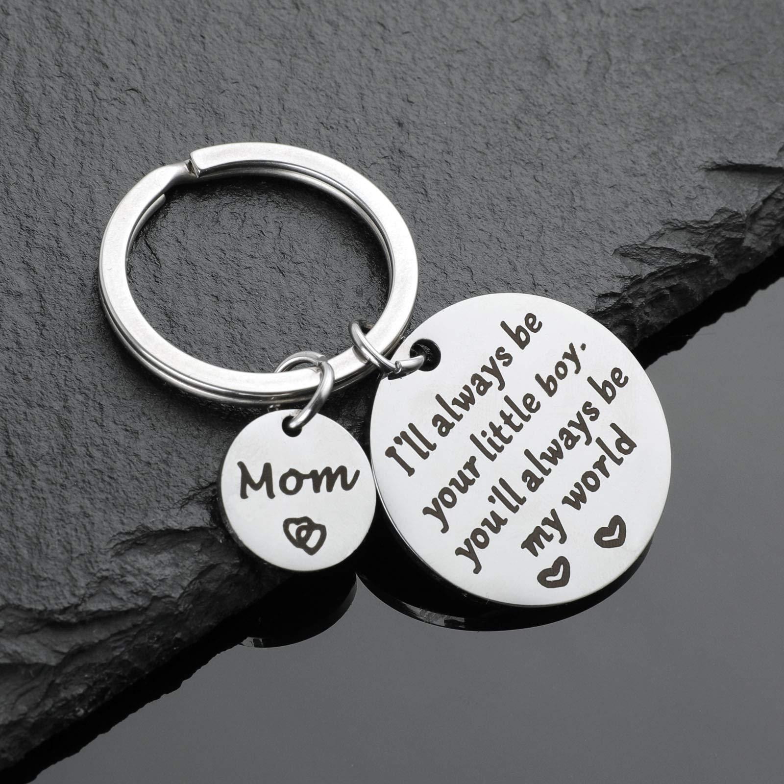 Mothers Day Gifts, Mom Gifts from Son for Birthday, I'll Always Be Your Little Boy, You Will Always Be My World, Best Mom Ever Keychain for Valentines Day Christmas Stocking Stuffers - Image 5
