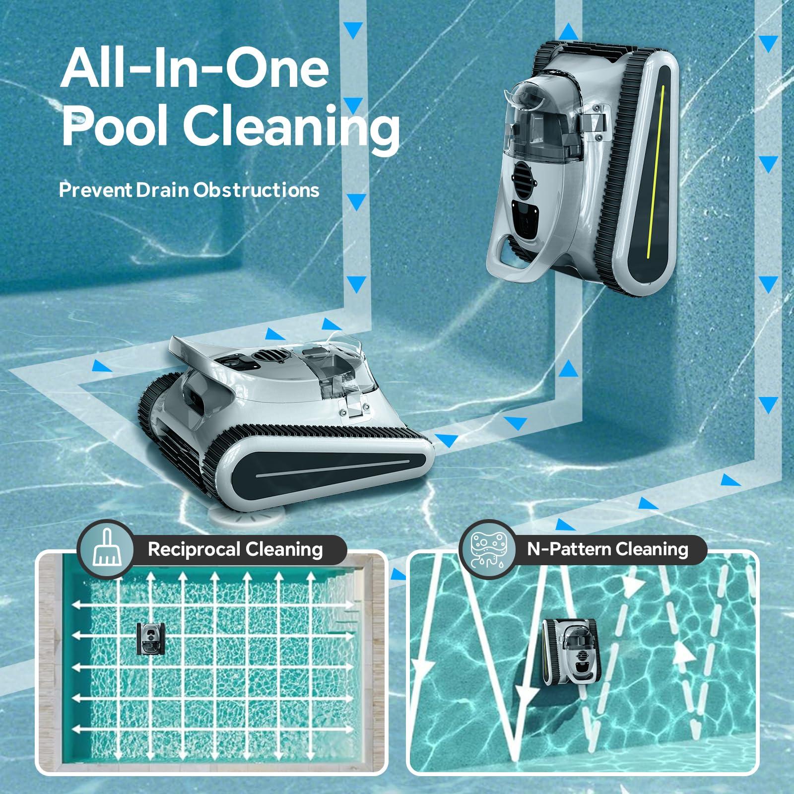 Cordless Robotic Pool Cleaner -Pool Vacuum 180W Brushless Motor, 45,000Pa Suction, Wall Climbing, Sonar Navigation, 3 Modes Automatic Pool Robot for Inground & Above-Ground Pools Up to 2150 Sq. Ft. - Image 2