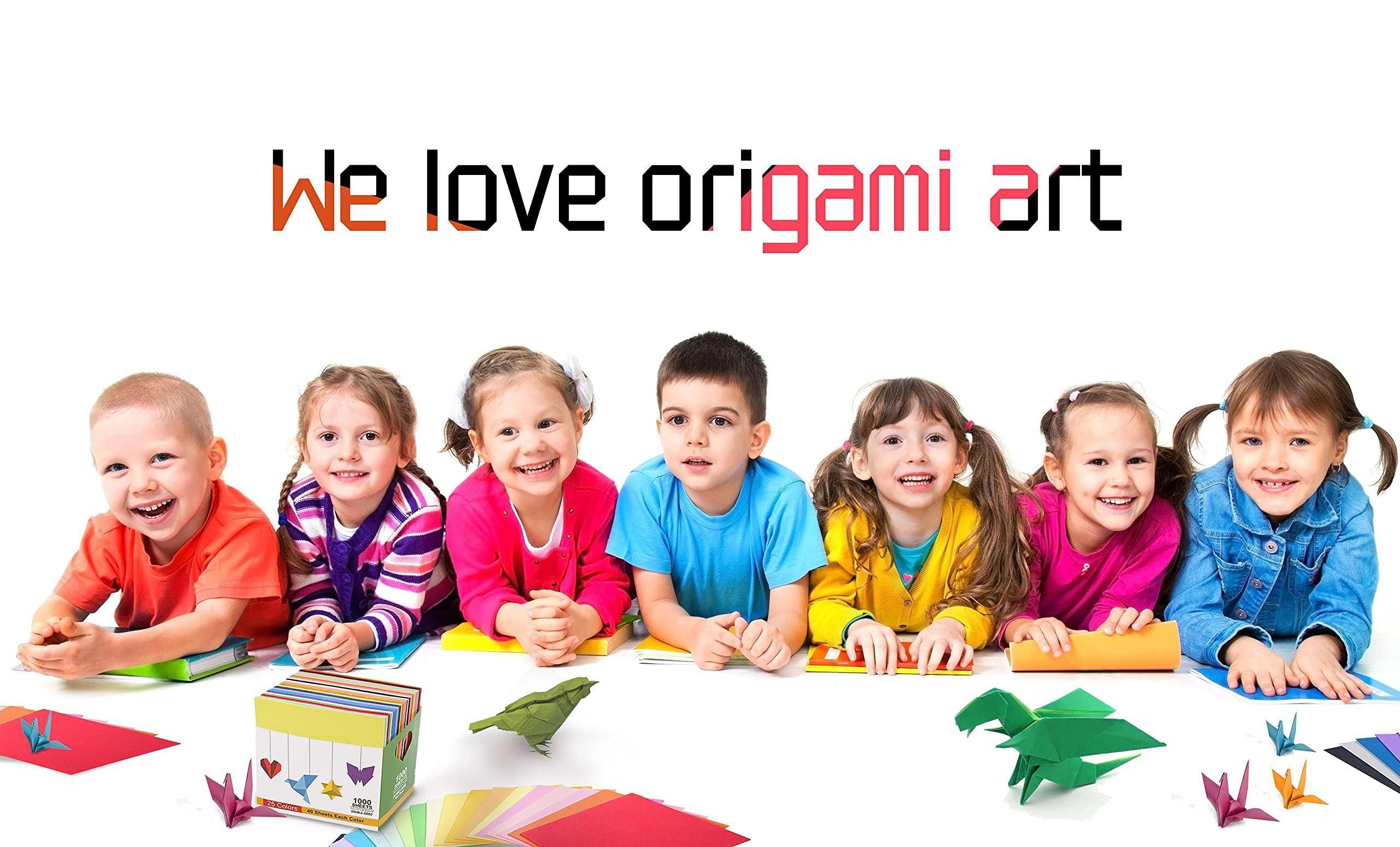 BUBU Origami Paper Kit 1000 Sheets 6 Inch Square Double Sided Color 20 Vivid Colors for Beginners Trainning and School Craft Lessons - Image 7