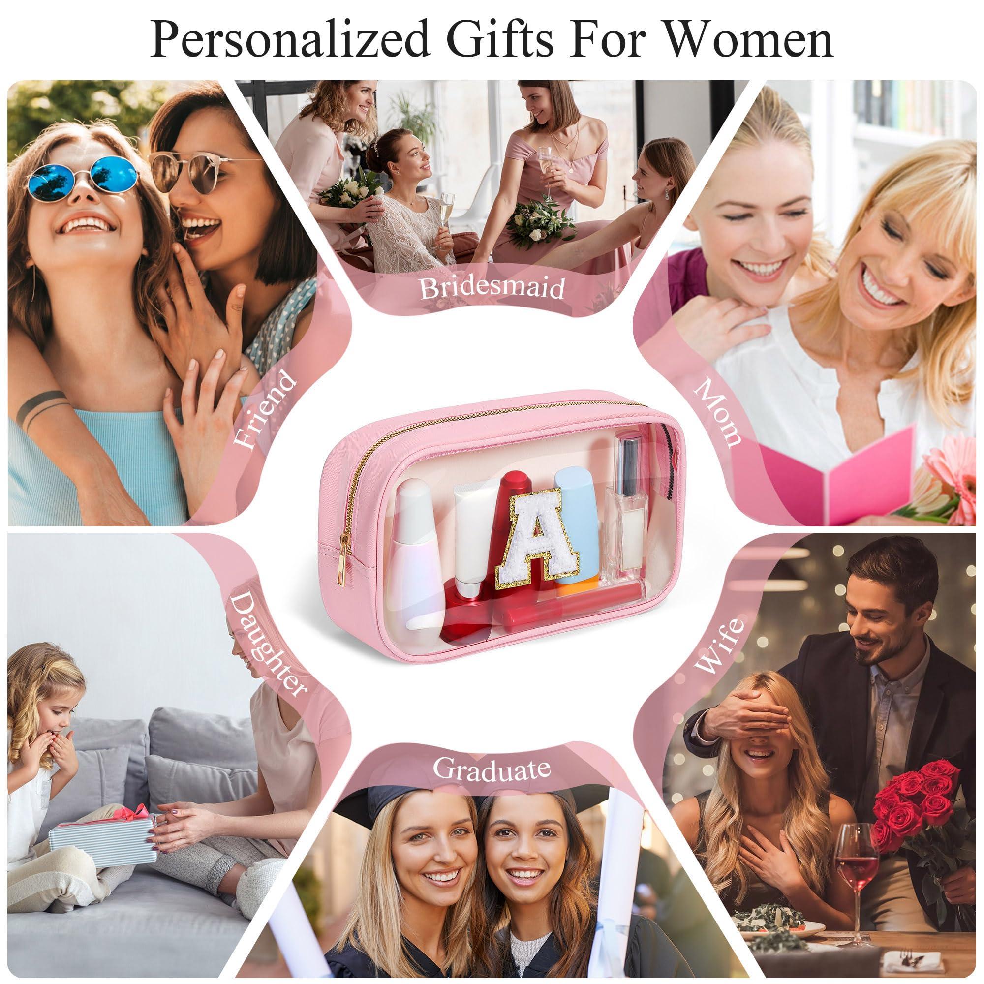 YOOLIFE Birthday Gifts Clear Makeup Bag Cosmetic Bag Pink Preppy Stuff Travel Accessories Makeup Pouch Birthday Gift for 4 5 6 7 8 9 10 11 12 Year Old Girls Graduation Teacher Gift K - Image 7