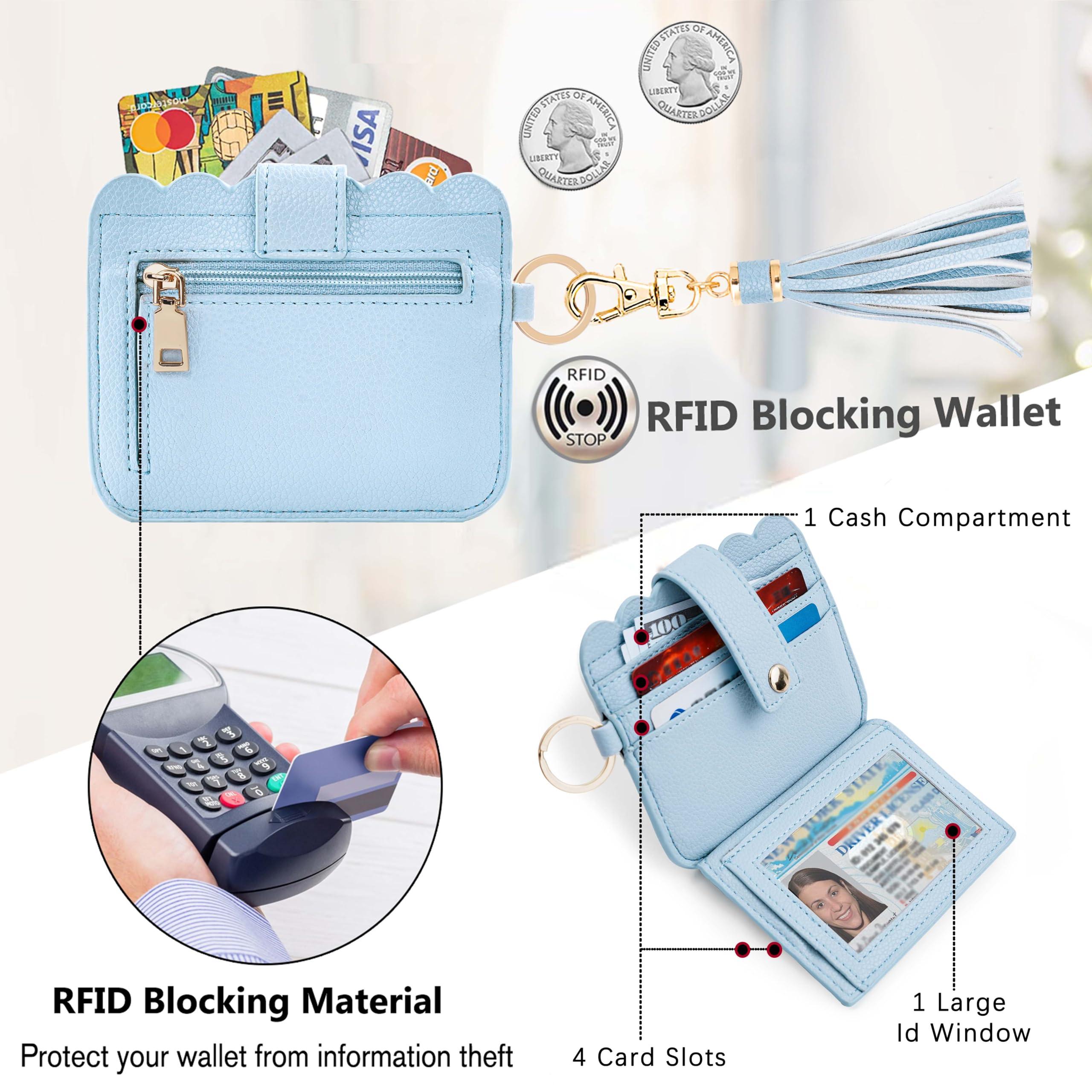 Lostars Wallet Keychain Wristlet for Women RFID Card Holder Keychain Key Chain Wallet Key Ring with Wrist Wallet for Women - Image 4