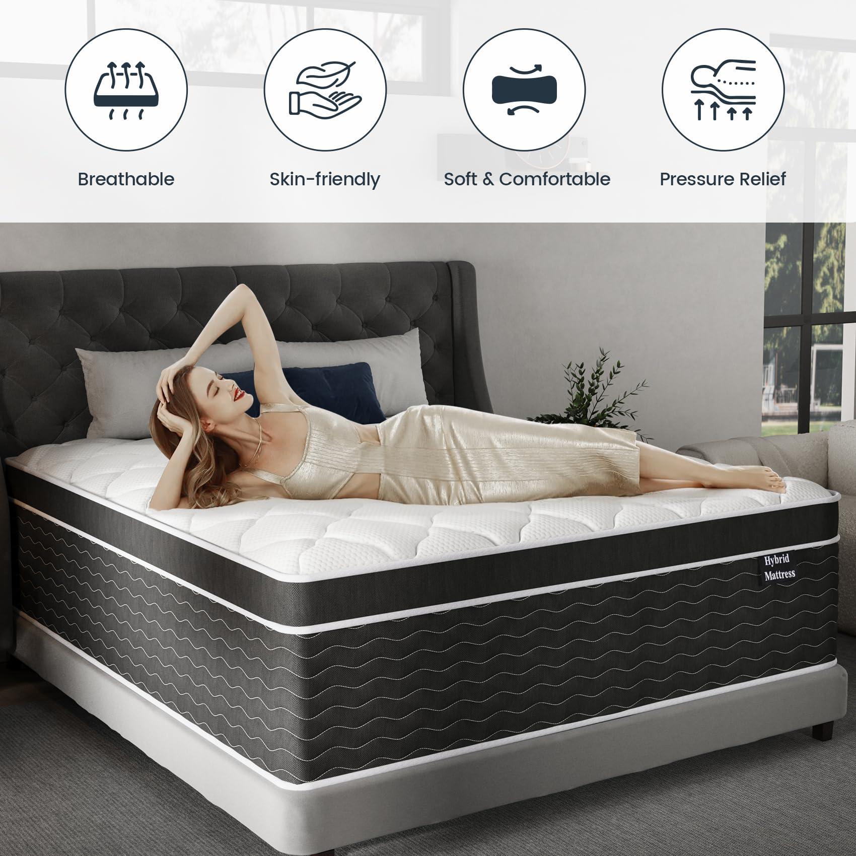 Ruoysun 14 Inch King Size Mattress in a Box, Cooling& Breathable Firm Mattress with Gel Memory Foam and Pocket Springs for King Size Bed, Motion Isolation, 100 Night Sleep Trial, CertiPUR-US Certified - Image 3