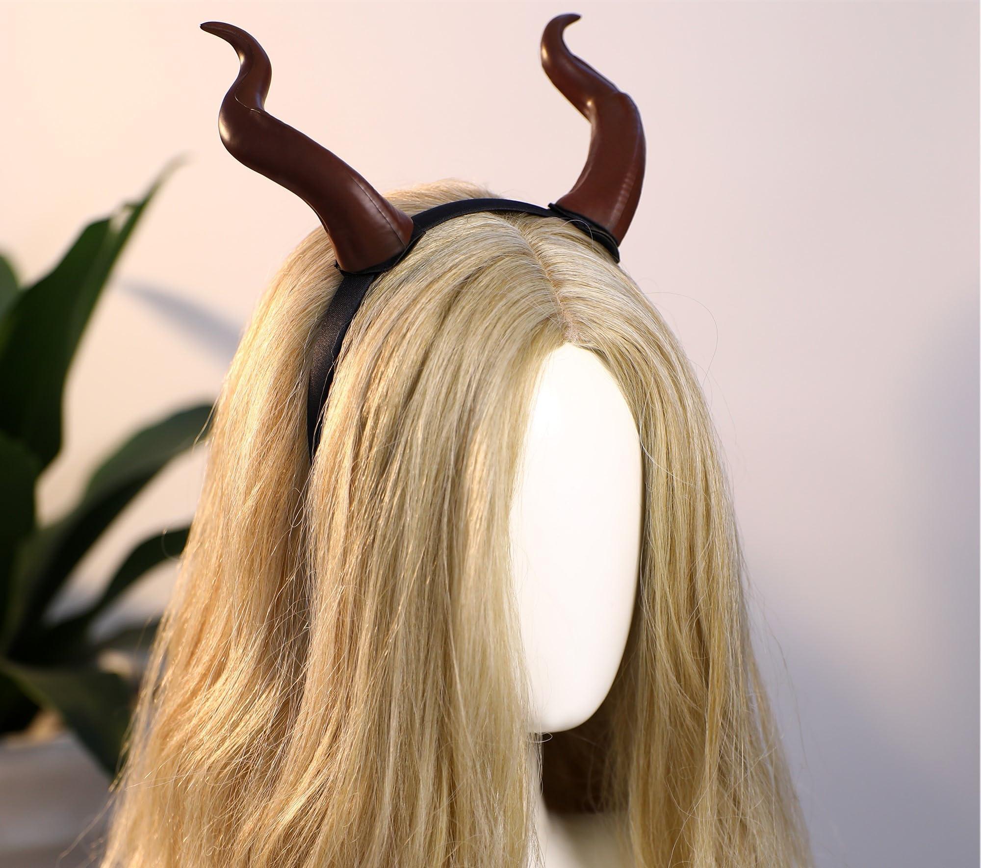 MOSTORY Devil Horns Headband for Adult - Demon Horns Headband for Halloween Cosplay Outfit Renaissance Photo Shoot Props - Image 5