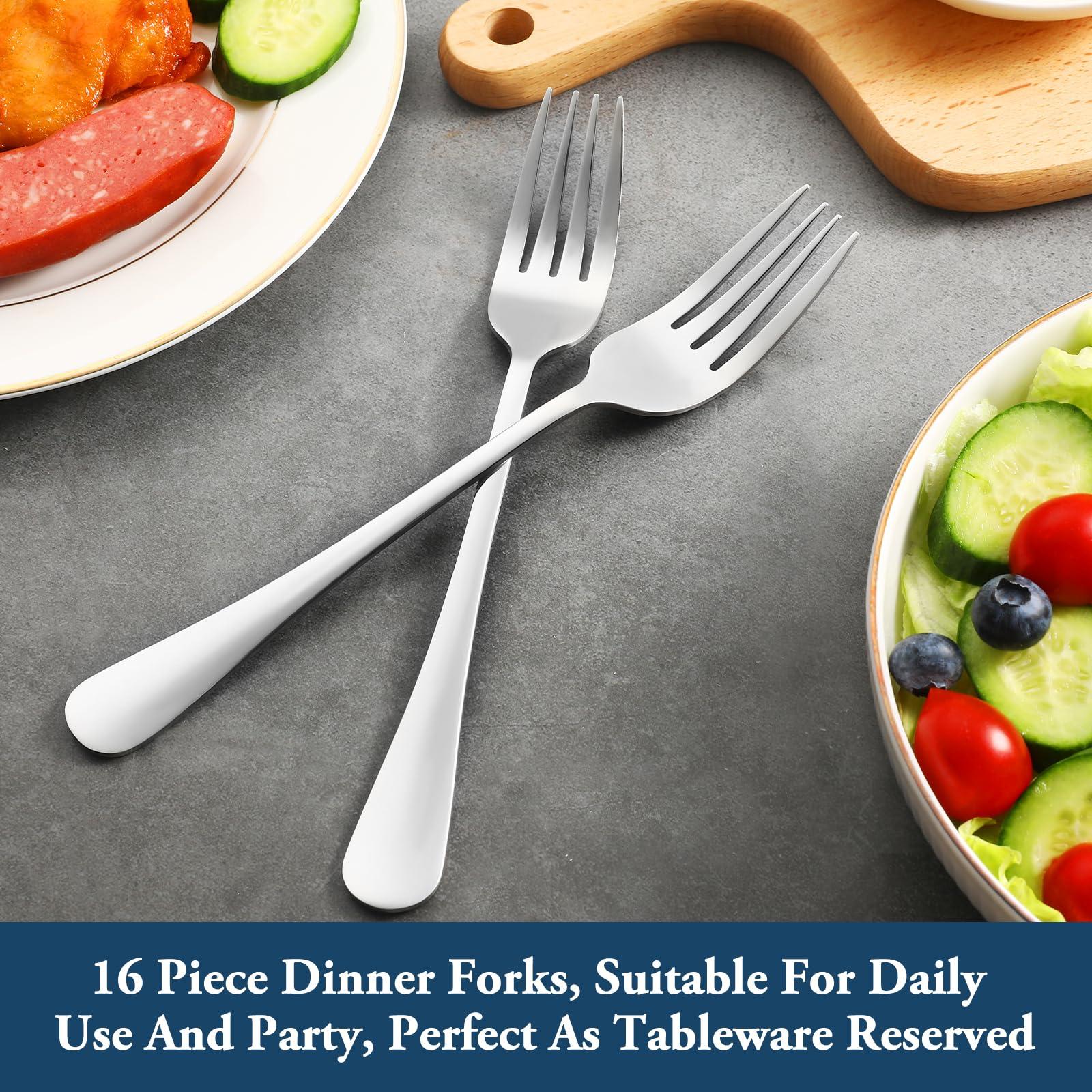 Dinner Forks,Set of 16 Top Food Grade Stainless Steel Silverware Forks,Table Forks,Flatware Forks,8 Inches,Mirror Finish & Dishwasher Safe,Use for Home,Kitchen or Restaurant - Image 7