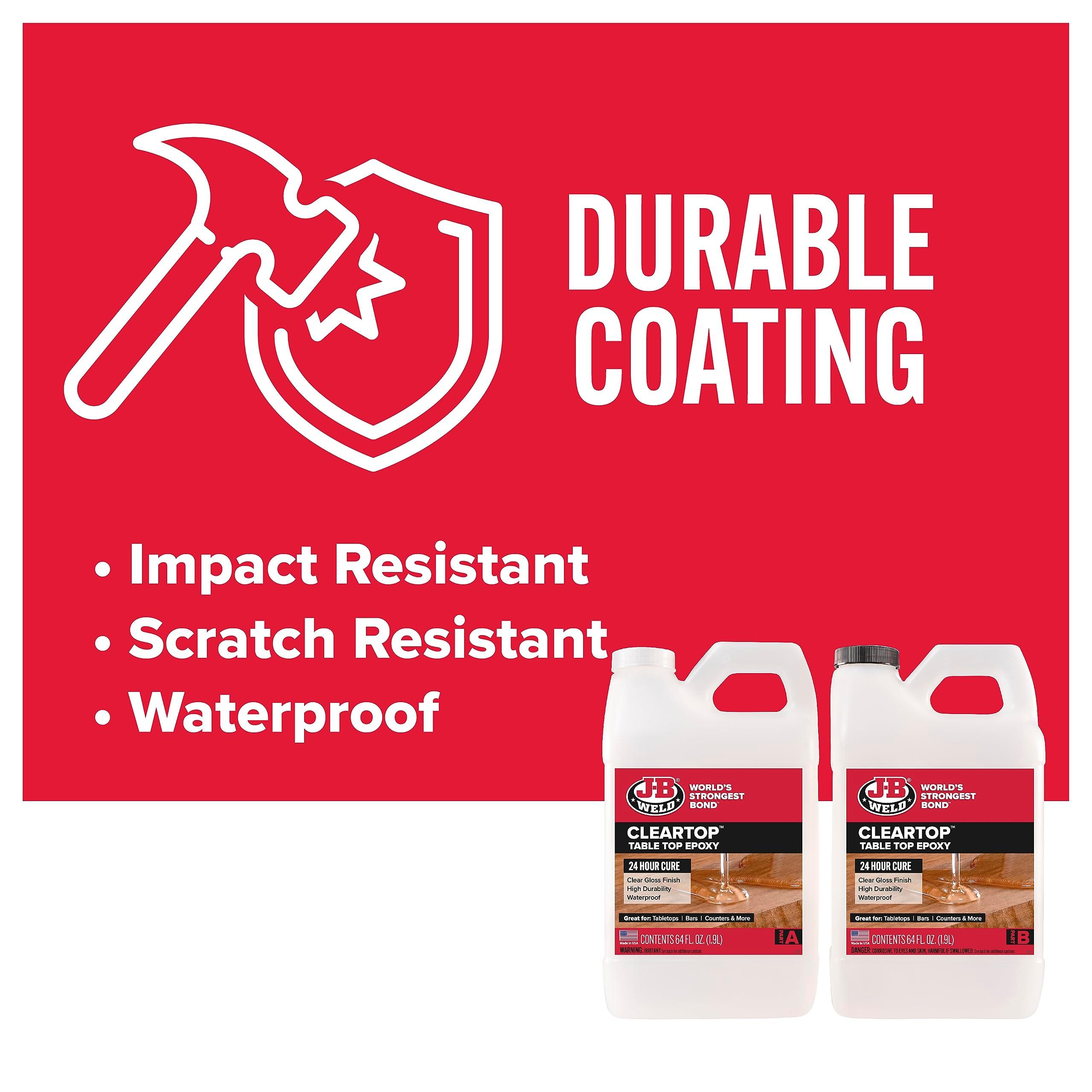 J-B Weld Tabletop Epoxy Resin, 1 Gallon Kit, 24 Hour Cure,Cures Clear, Scratch & Water Resistant - Image 4