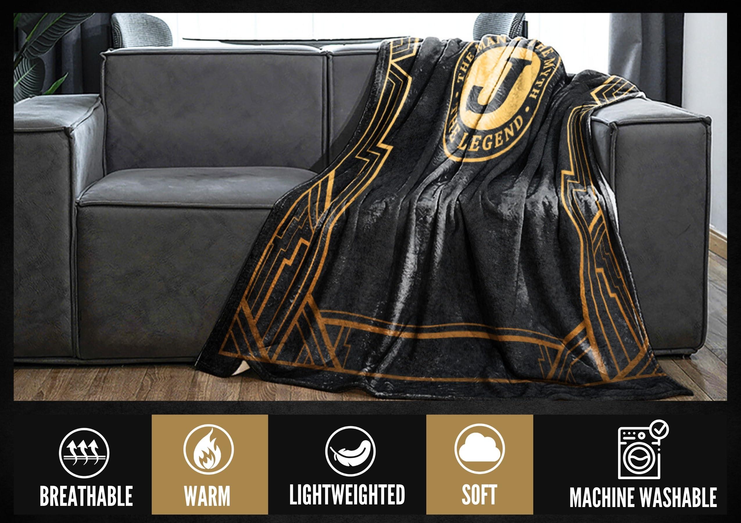 InnoBeta Initial Birthday Gifts for Men, The Man The Myth The Legend Gift Ideas for Dad, Grandpa, Uncle - 300gsm Flannel Blanket - 50"x65"G - Image 8