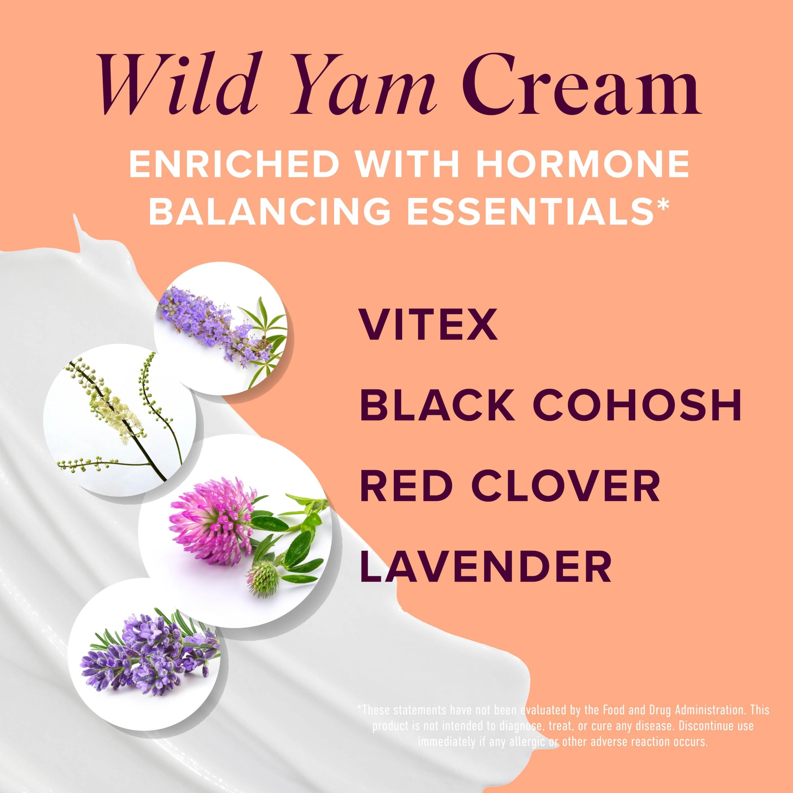 Wild Yam Cream | Hormone Balance | 3450mg Wild Yam for Herbal Menopause & PMS Support | Enriched with Vitex, Black Cohosh, Lavender & More | Estrogen & Progesterone Free Balancing Cream | 4 Oz. - Image 3