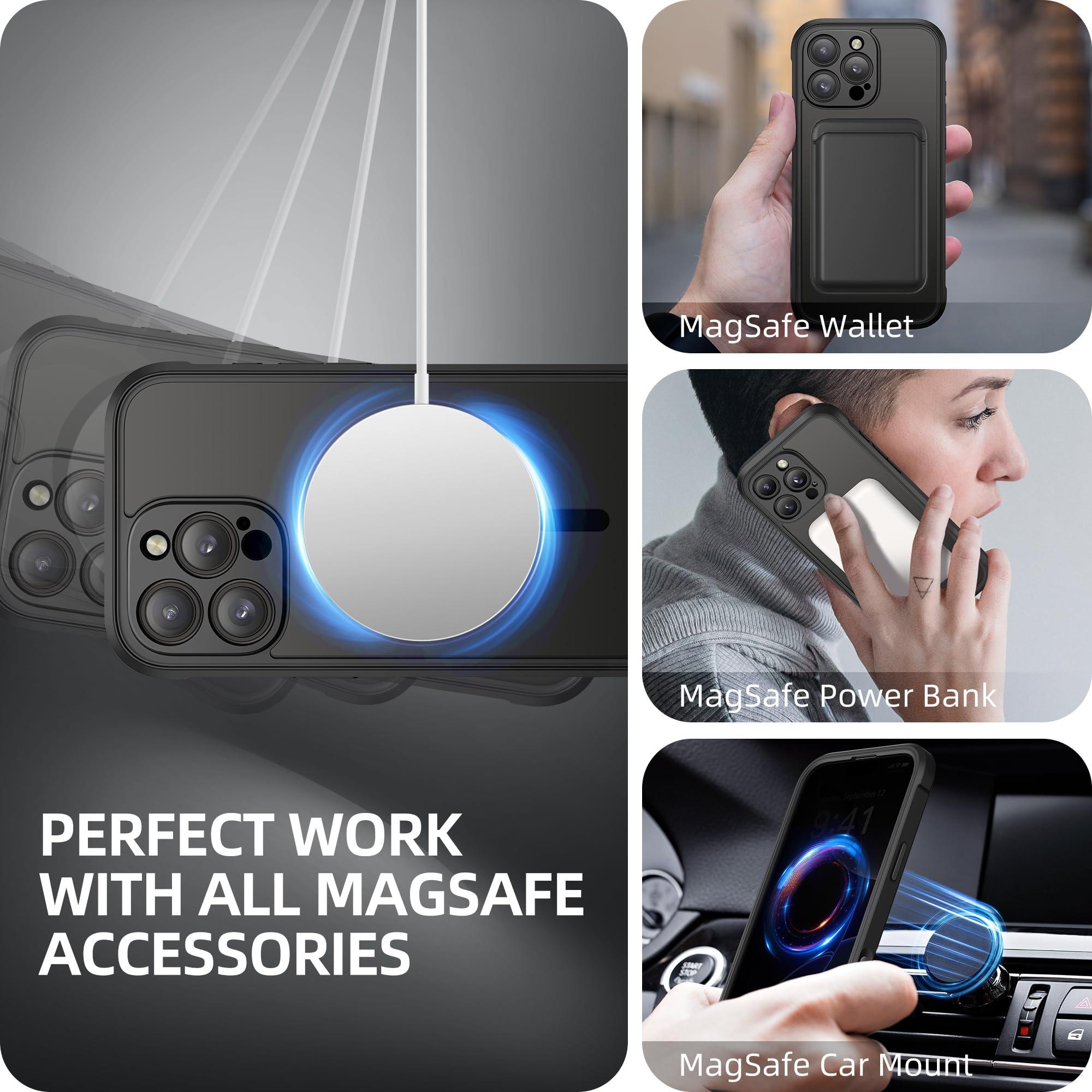 BERFY Magnetic for iPhone 16 Pro Max Case, Compatible with MagSafe, Built-in Privacy Screen Protector and Upgraded Camera Protection,Anti-Spy Full Body Shockproof Phone Case for 16 Pro Max 6.9", Black - Image 7