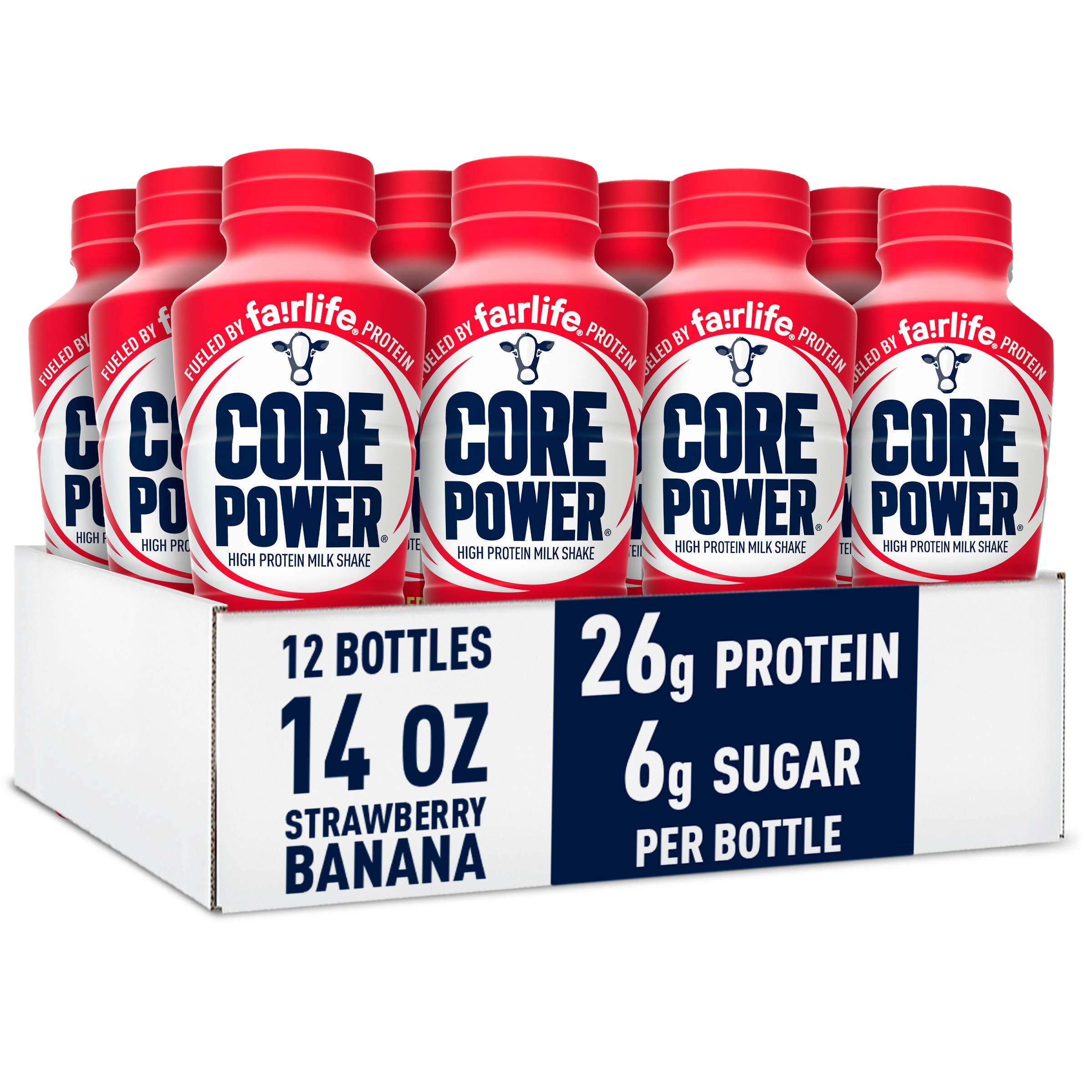 Core Power Protein Shake, Strawberry Banana, 26g Bottle, 14oz, 12 Pack - Image 12