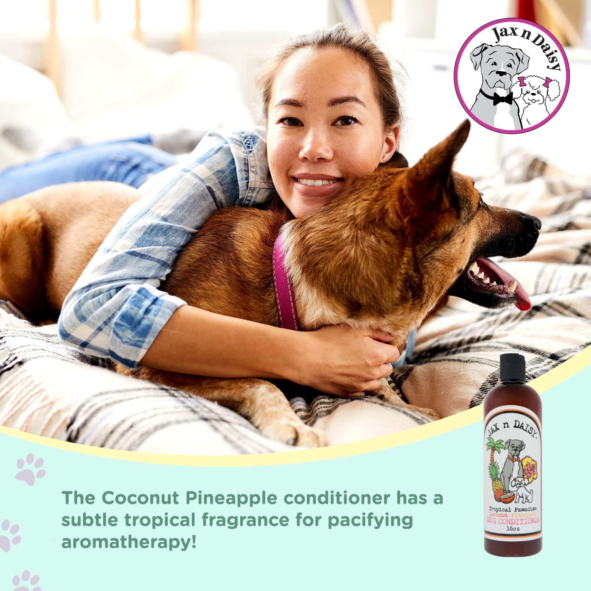 Jax n Daisy Tropical Pawadise Coconut Pineapple Dog Conditioner- Dog's Skin & Coat Conditioner for Grooming & Cleaning, Dog Bath Supplies with Light Tropical Scent of Coconut & Pineapple. - Image 3