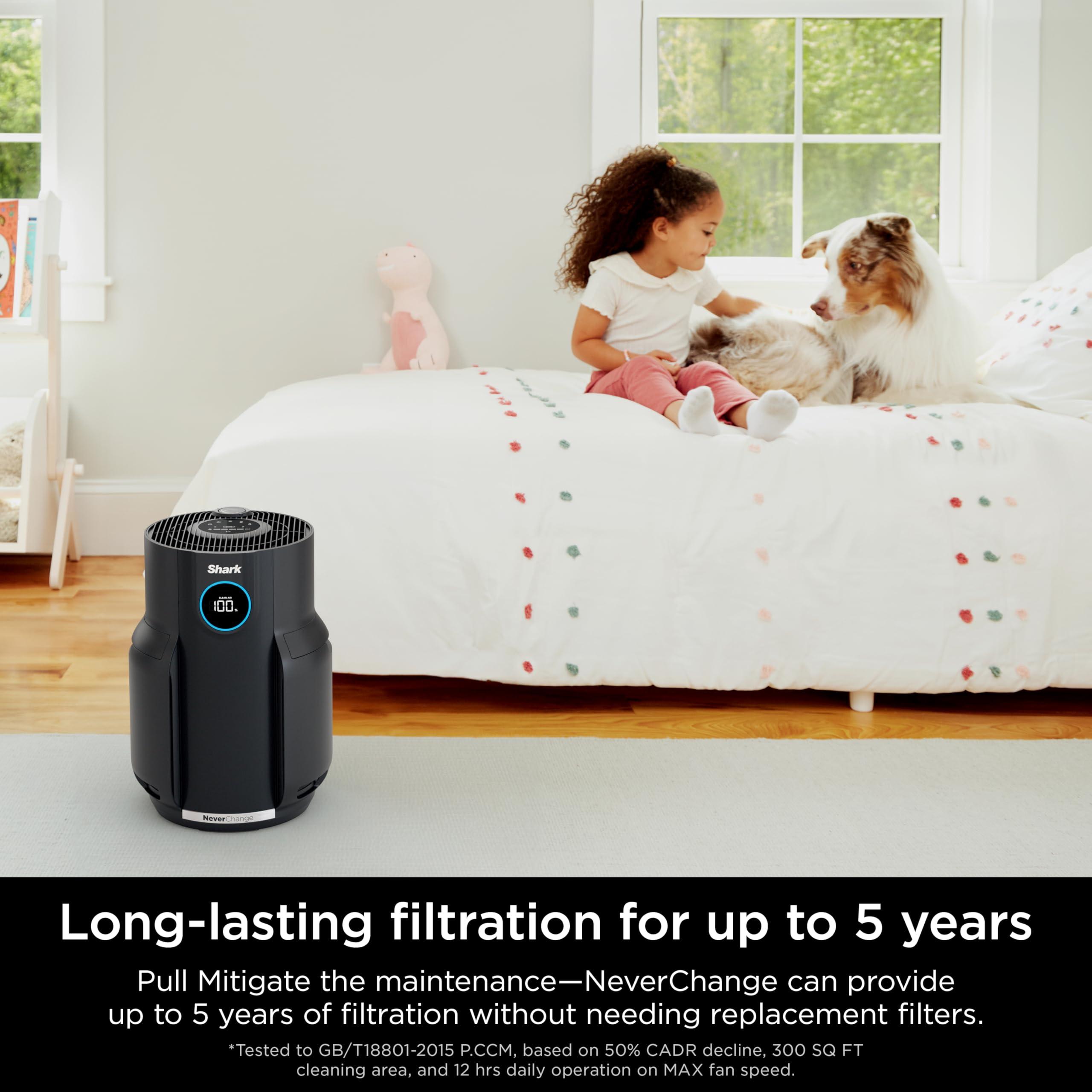 Shark Air Purifiers for Home Large Room with NeverChange Air Filter, 5 Year HEPA Filter, Covers 650 Sq. ft, Odor Neutralizer and Clean Sense Technology, Removes 99.98% of Dust & Allergens, HP152 - Image 3