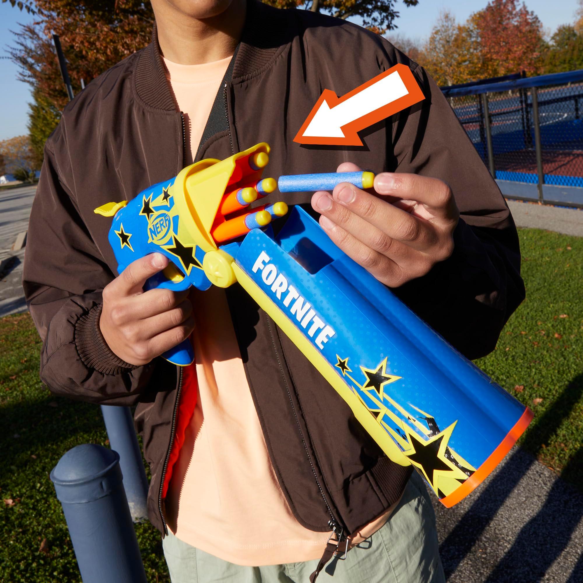 Nerf Fortnite Half Tone Hero Blaster, Bonus Code to Unlock Half Tone Hero Wrap in The Game, Break Open Loading, 12 Nerf Elite Darts, Fortnite Gifts (Amazon Exclusive) - Image 9