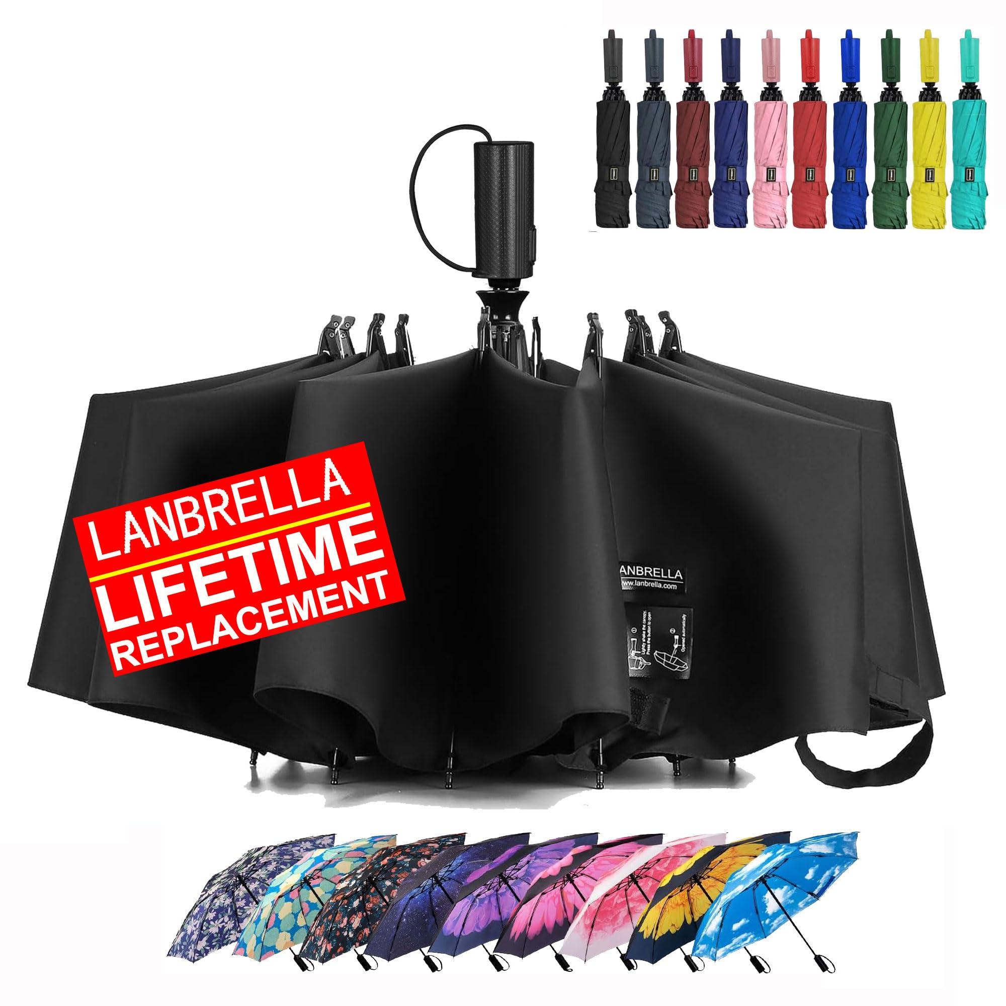LANBRELLA Compact Reverse Folding Umbrella Auto Windproof Travel Umbrella - Image 1