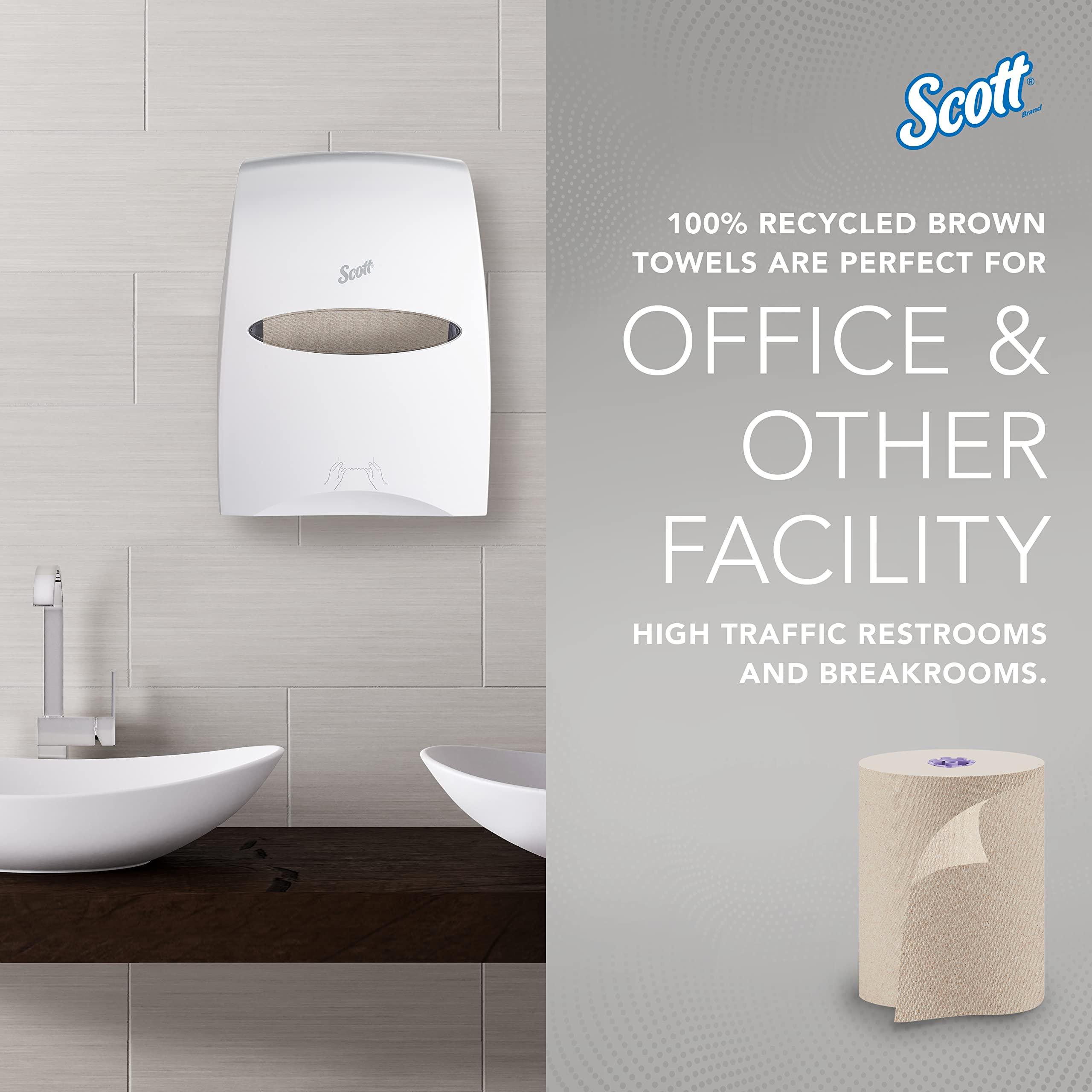 Scott Professional Essential 100% Recycled Hard Roll Paper Towels, Bulk (54038), Absorbency Pockets, Brown, for ScottBrand Purple Core Dispensers (6 Rolls at 700' Each, 4,200'/Case) - Image 4