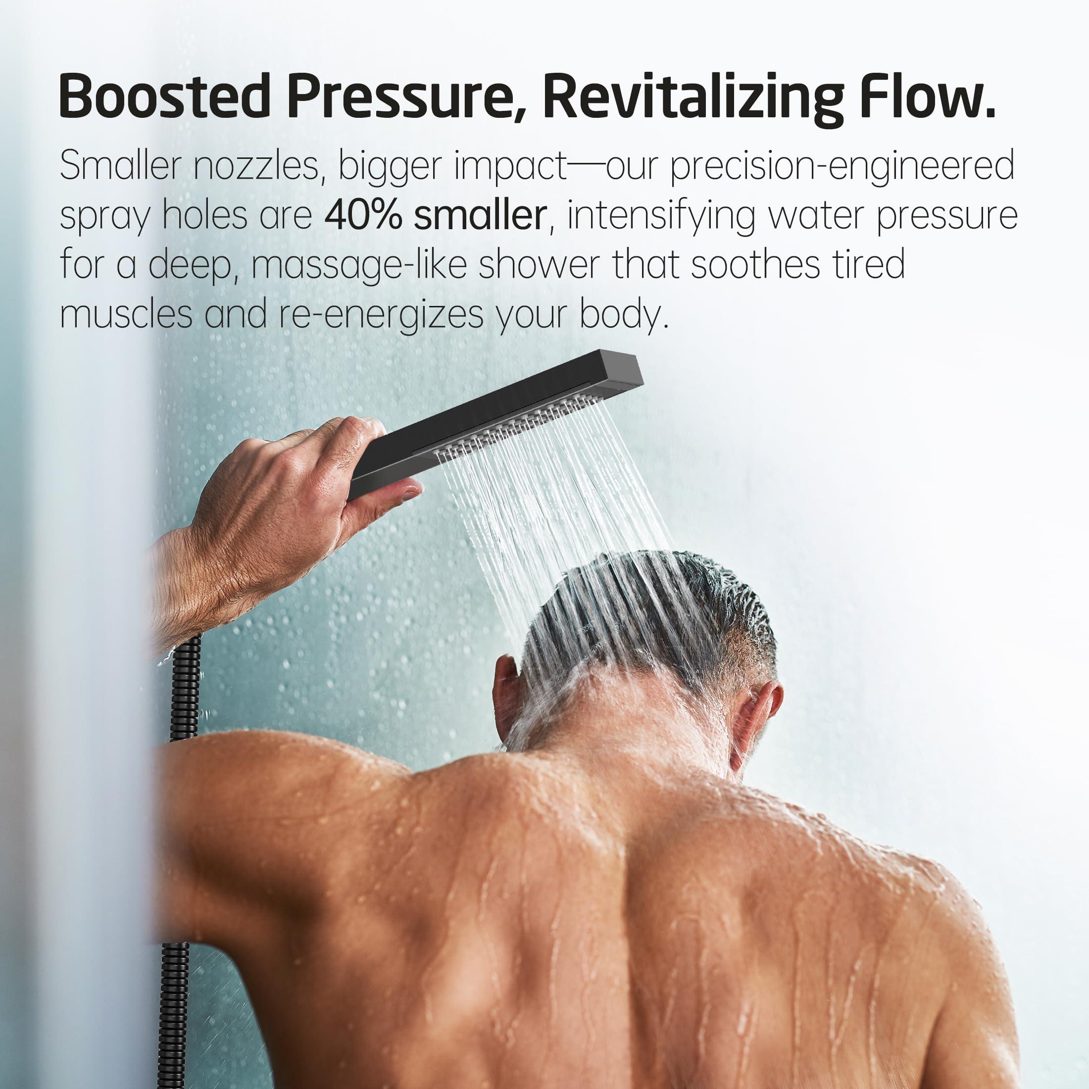 KES Shower System with Tub Spout, Matte Black Shower Faucet Set Complete 10 Inch Rain Shower Head with Handheld Spray and Waterfall Bathtub, cUPC Pressure Balance Shower Valve Trim Kit, XB6305F18-BK - Image 4