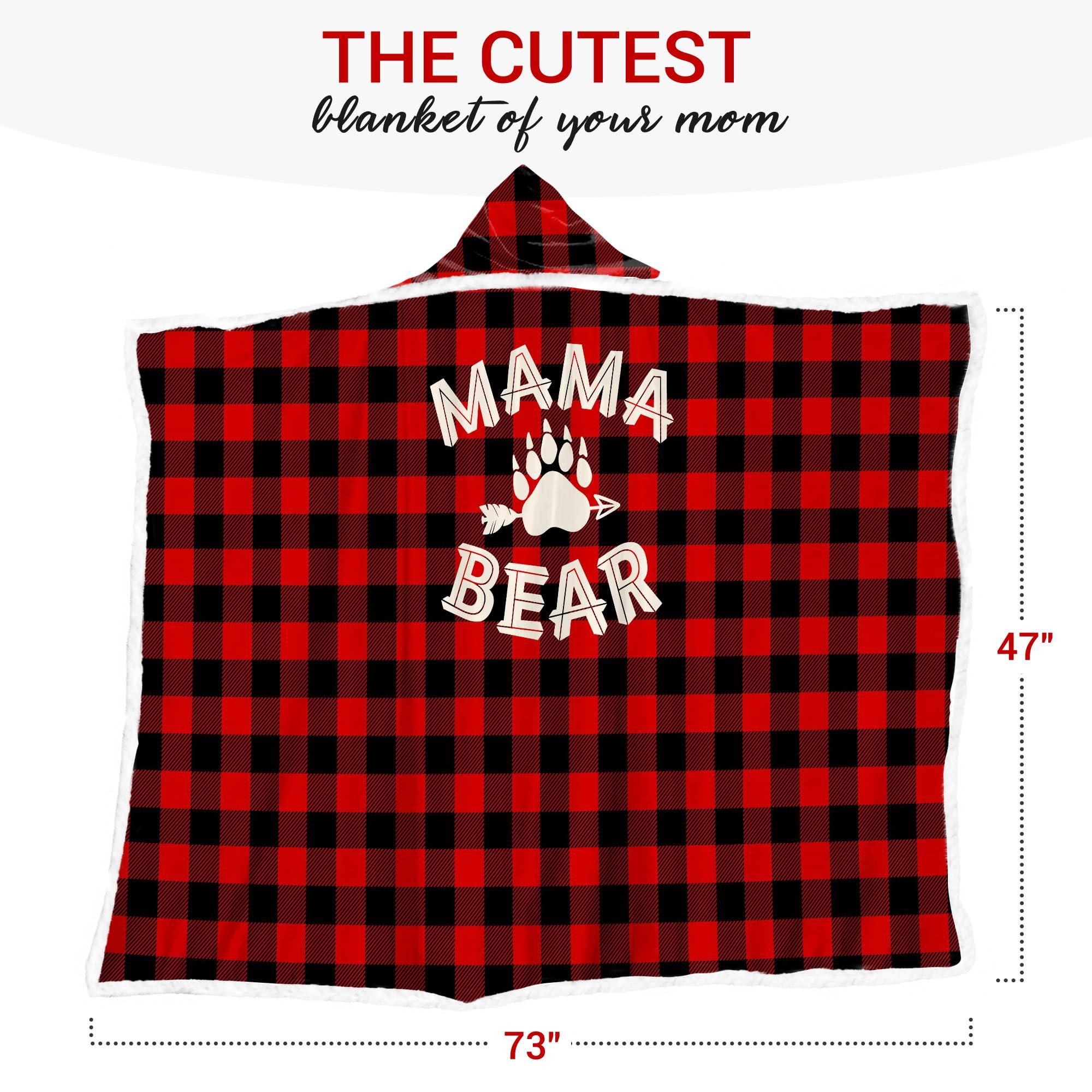 Vprintes Mama Bear Wearable Blanket Hoodie - Gifts for Mom -Birthday Gifts for Wife from Husband - Mom Birthday Gift Ideas - Image 2