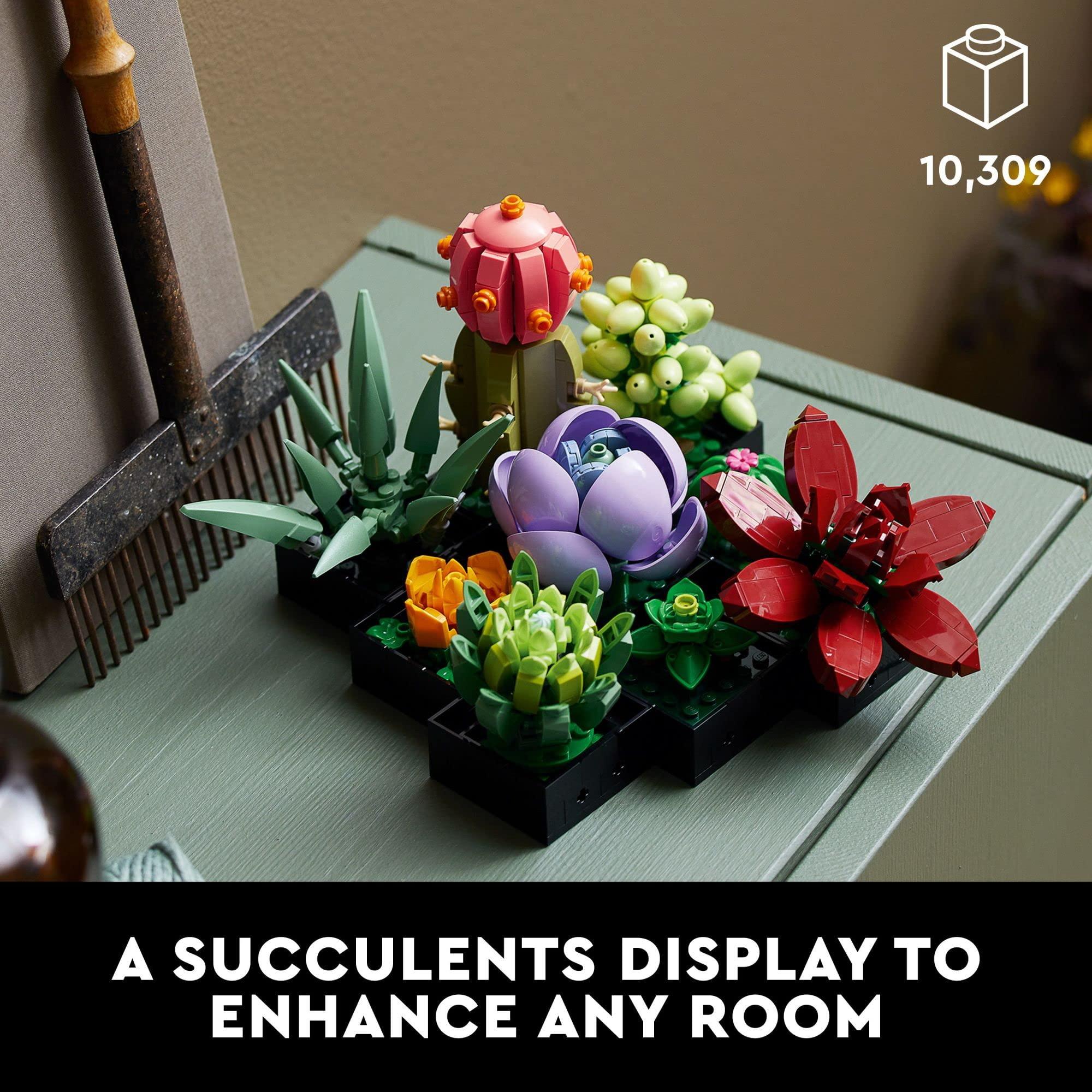 LEGO Botanicals Succulents - Artificial Indoor Plant Building Set for Home, Kitchen, Desk Decor Adults Ages 18+ - Gift for Graduation - 10309 - Image 3