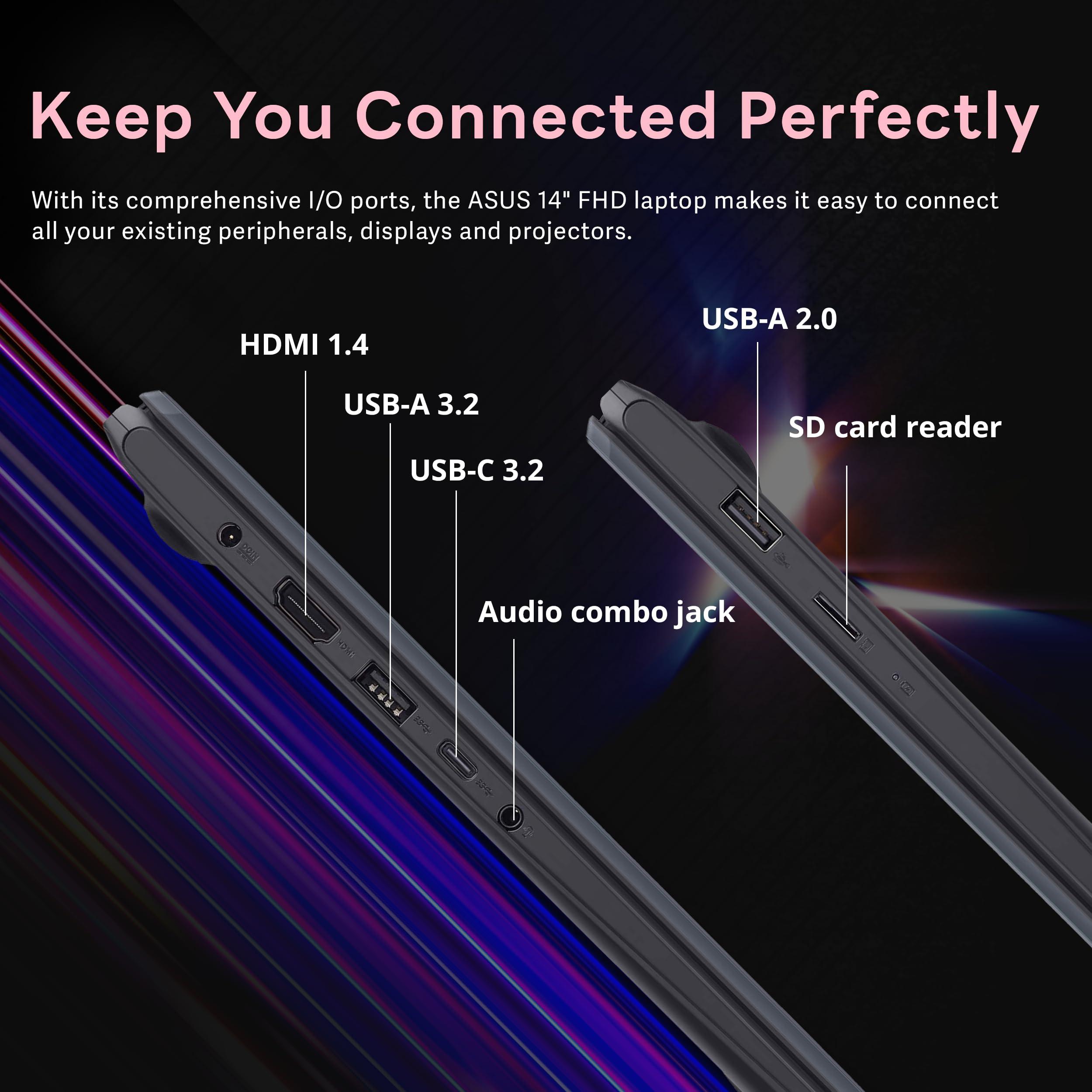 ASUS 14" FHD Laptop, Intel Pentium N6000 Processor, 4GB RAM, 224GB Storage(64GB eMMC+160GB Docking Station Set), Intel UHD Graphics, Webcam, Bluetooth, Win 11, Star Black - Image 8
