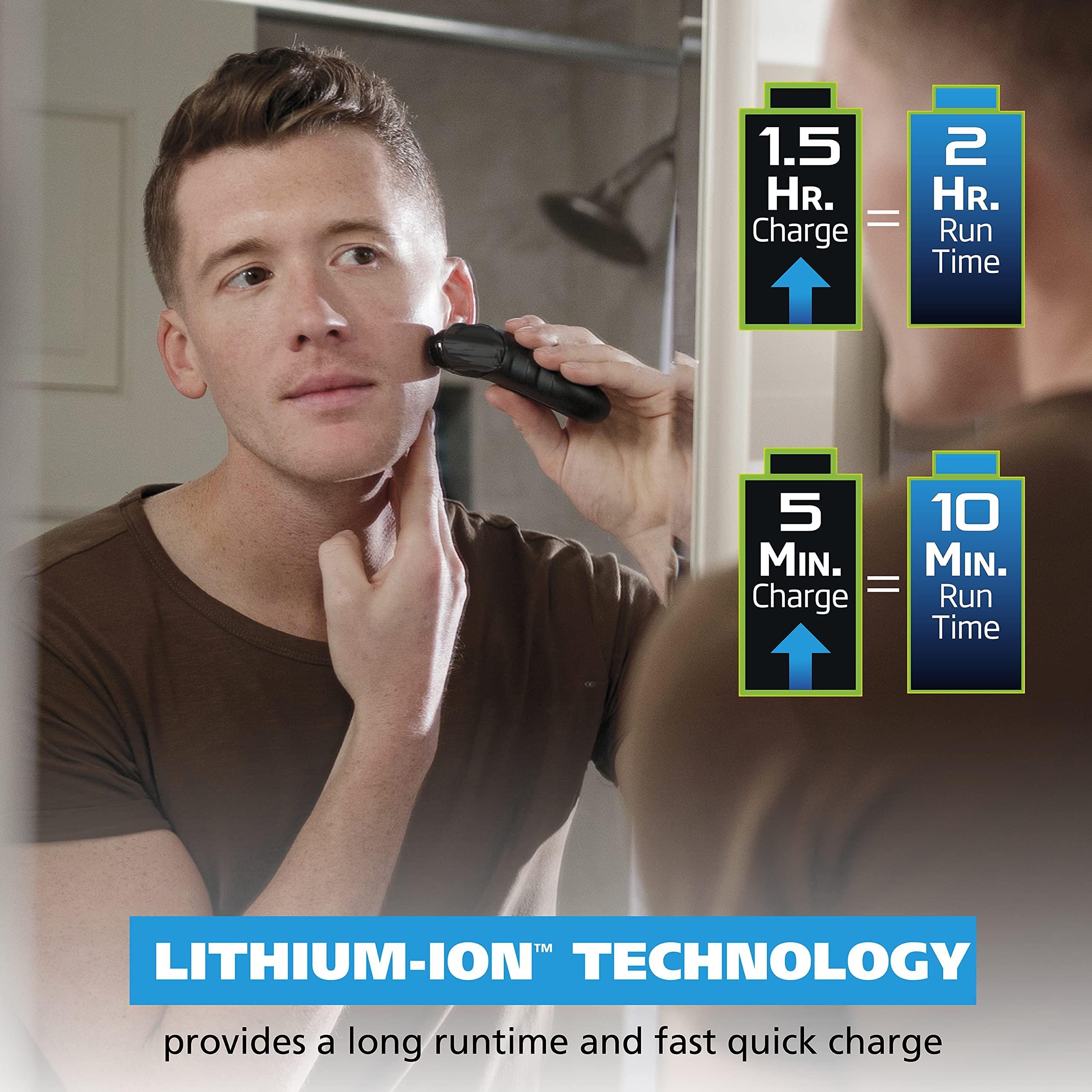 Wahl Compact Rechargeable Lithium Ion Shaver Kit with Hygienic Rinseable Foils & Cutter Bar with Dual Flexible Foils That Move with The Contours of Your Face - 7065 - Image 7