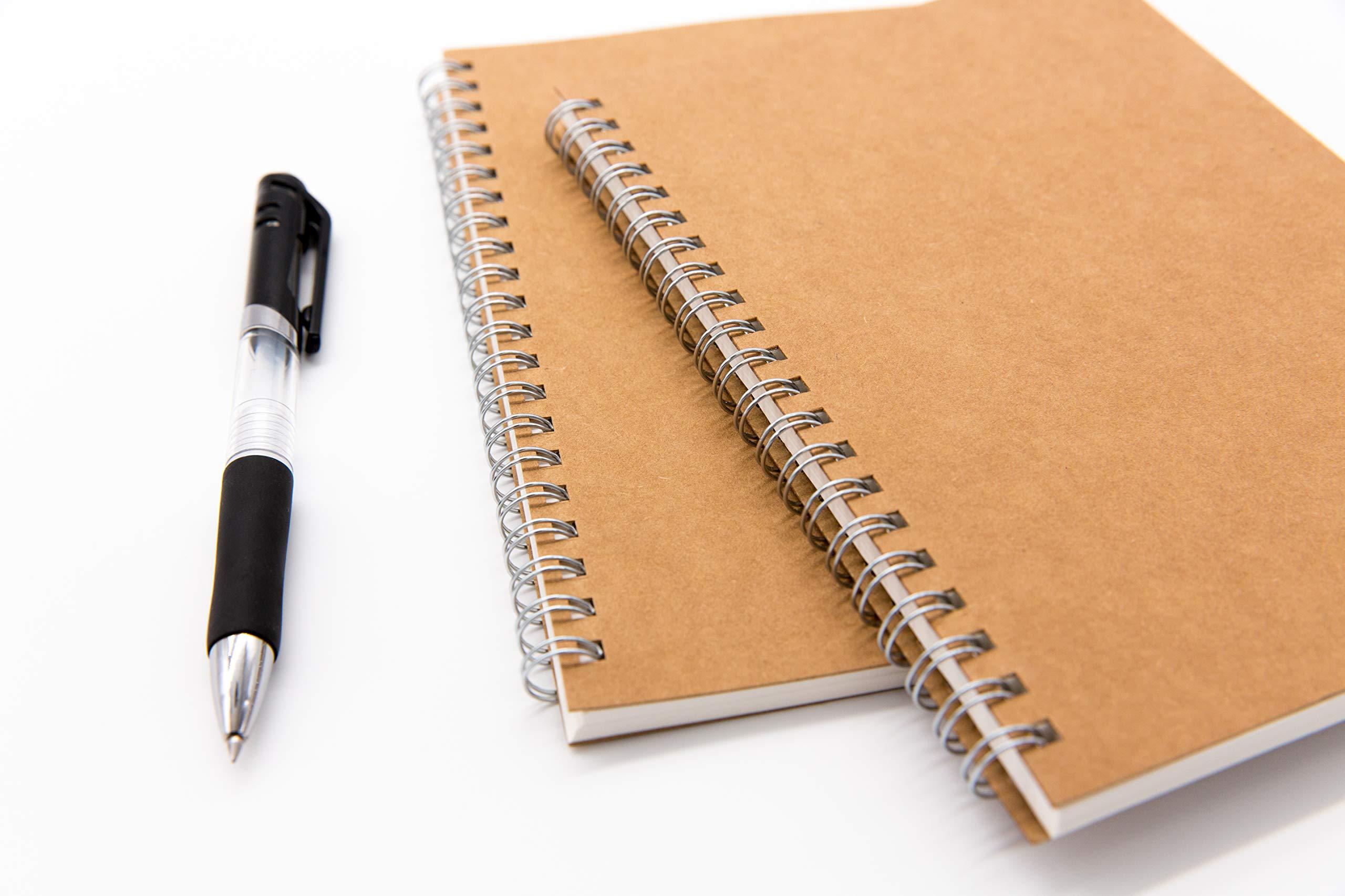 DSTELIN Blank Spiral Notebook, 9-Pack, Soft Cover, Sketch book, 100 Pages / 50 Sheets, 7.5 inch x 5.1 inch (Brown) - Image 7