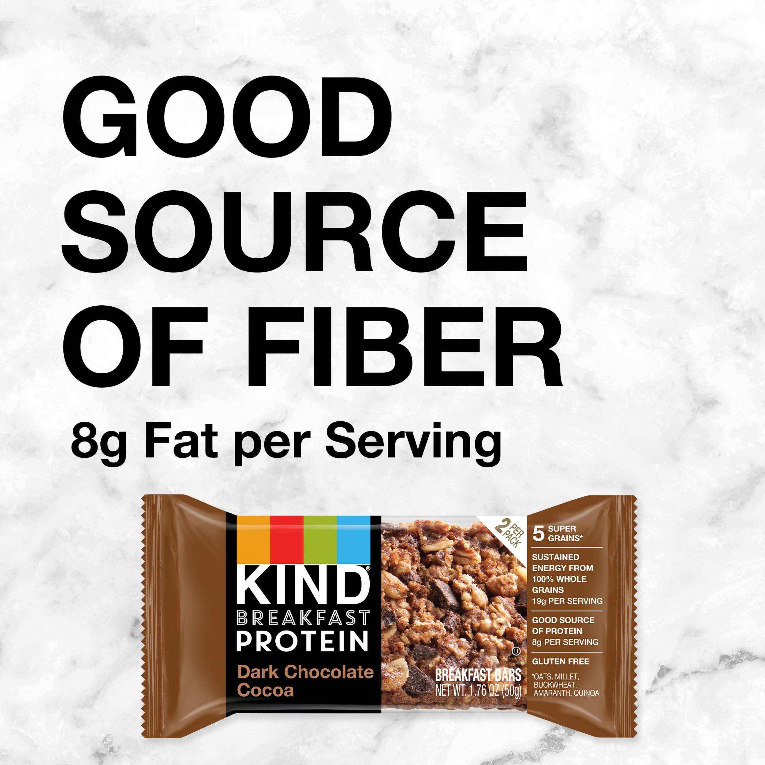 KIND Breakfast Protein Bars, Dark Chocolate Cocoa, Healthy Snacks, Gluten Free, 8g Protein, 6 Count - Image 4