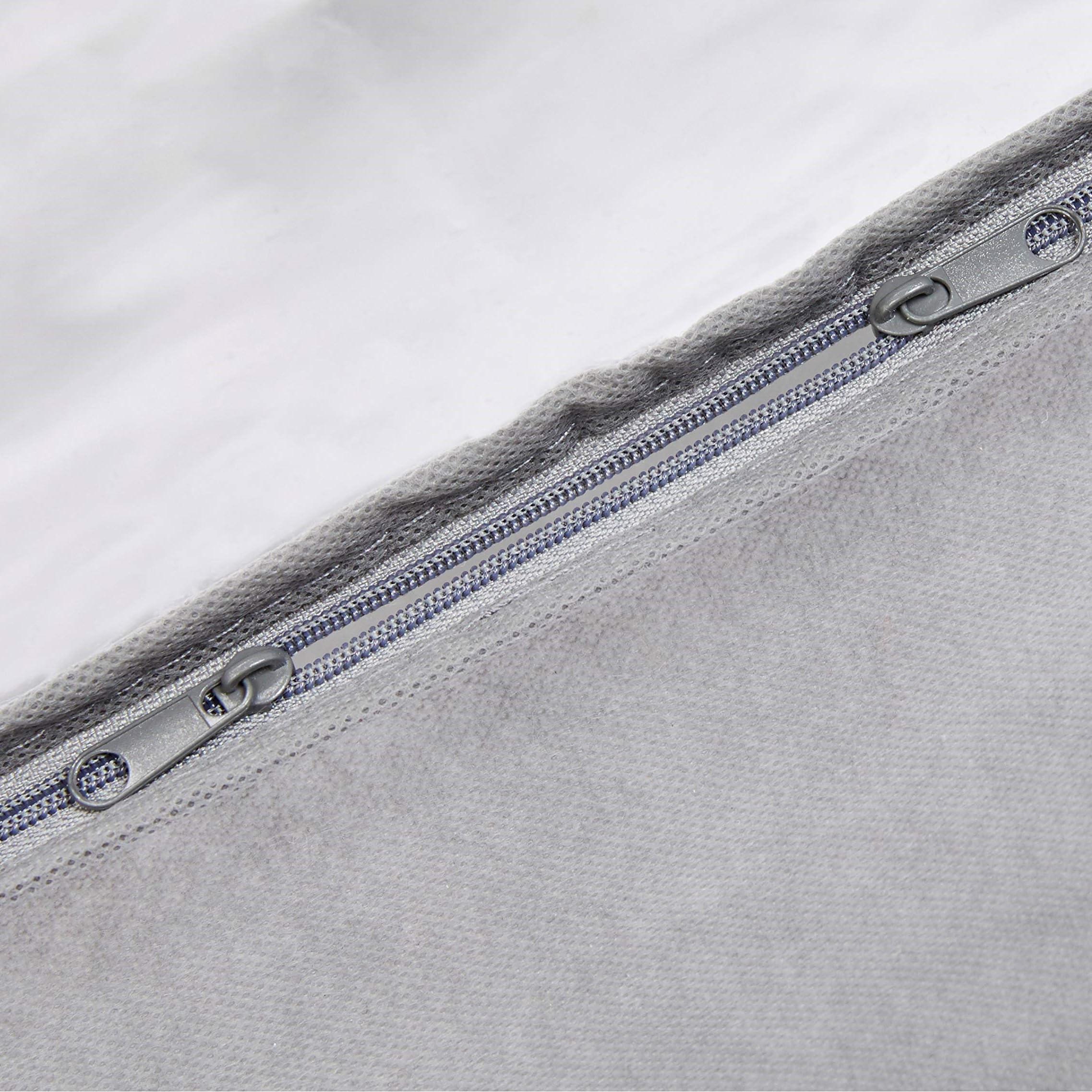 Amazon Basics Under Bed Fabric Zipper Blanket Storage Container Bags with Window and Handles, 2-Pack, 18 x 42 x 6 inches, Gray - Image 5
