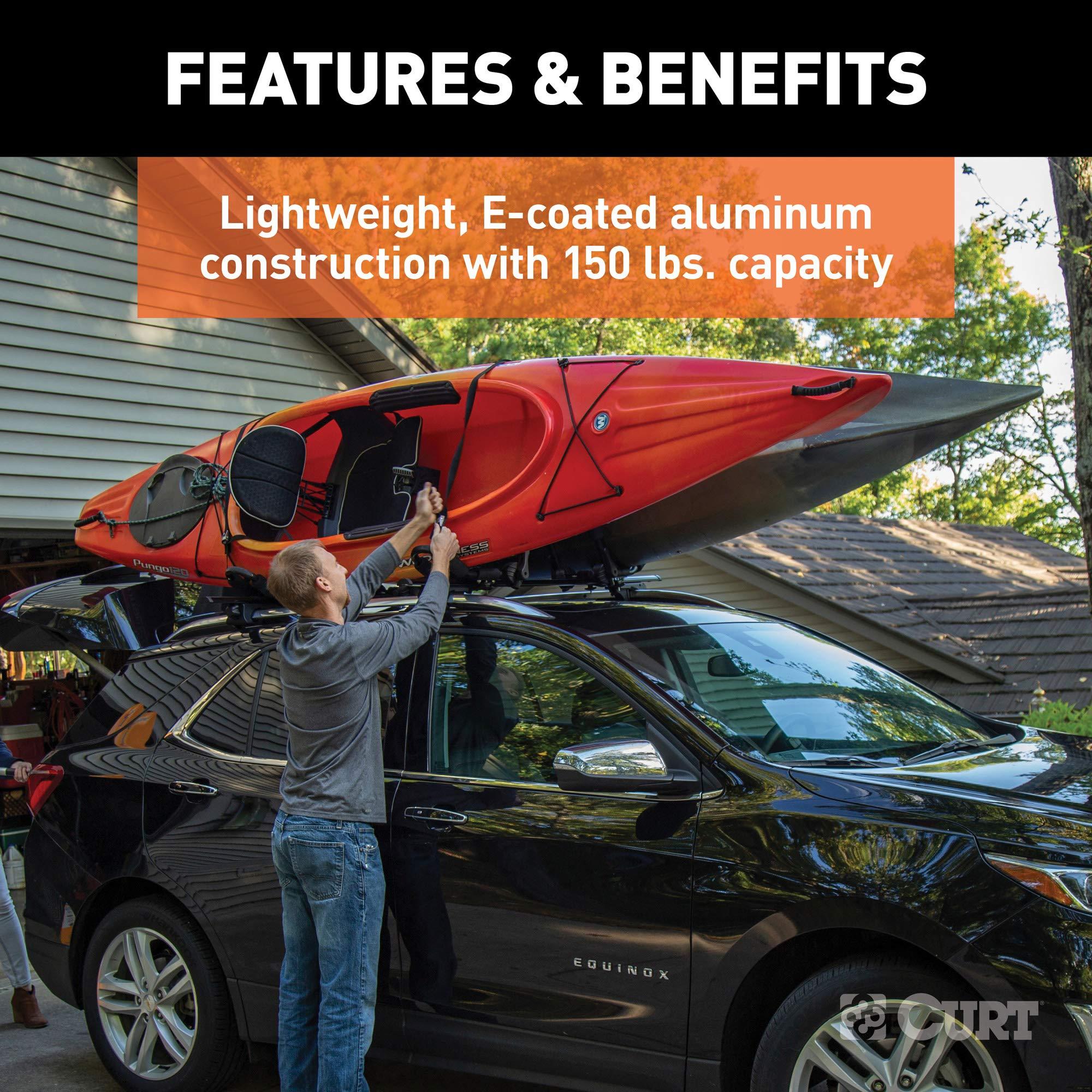 CURT 18118 Universal 53-3/8-Inch Black Aluminum Roof Rack Cross Bars, 2-Pack - Image 4