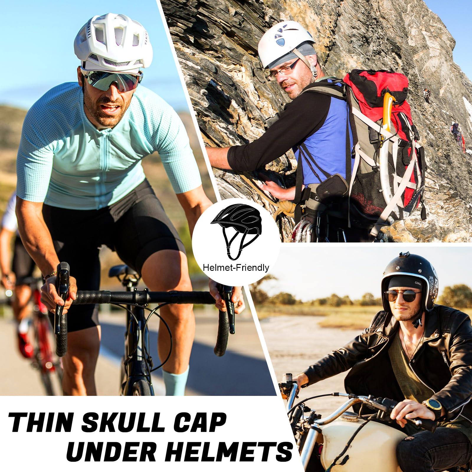 CENSGO Skull Cap Helmet Liner for Men Women, Cycling Cap Sweat Wicking Liner, Cooling Head Cover for Running - Image 4