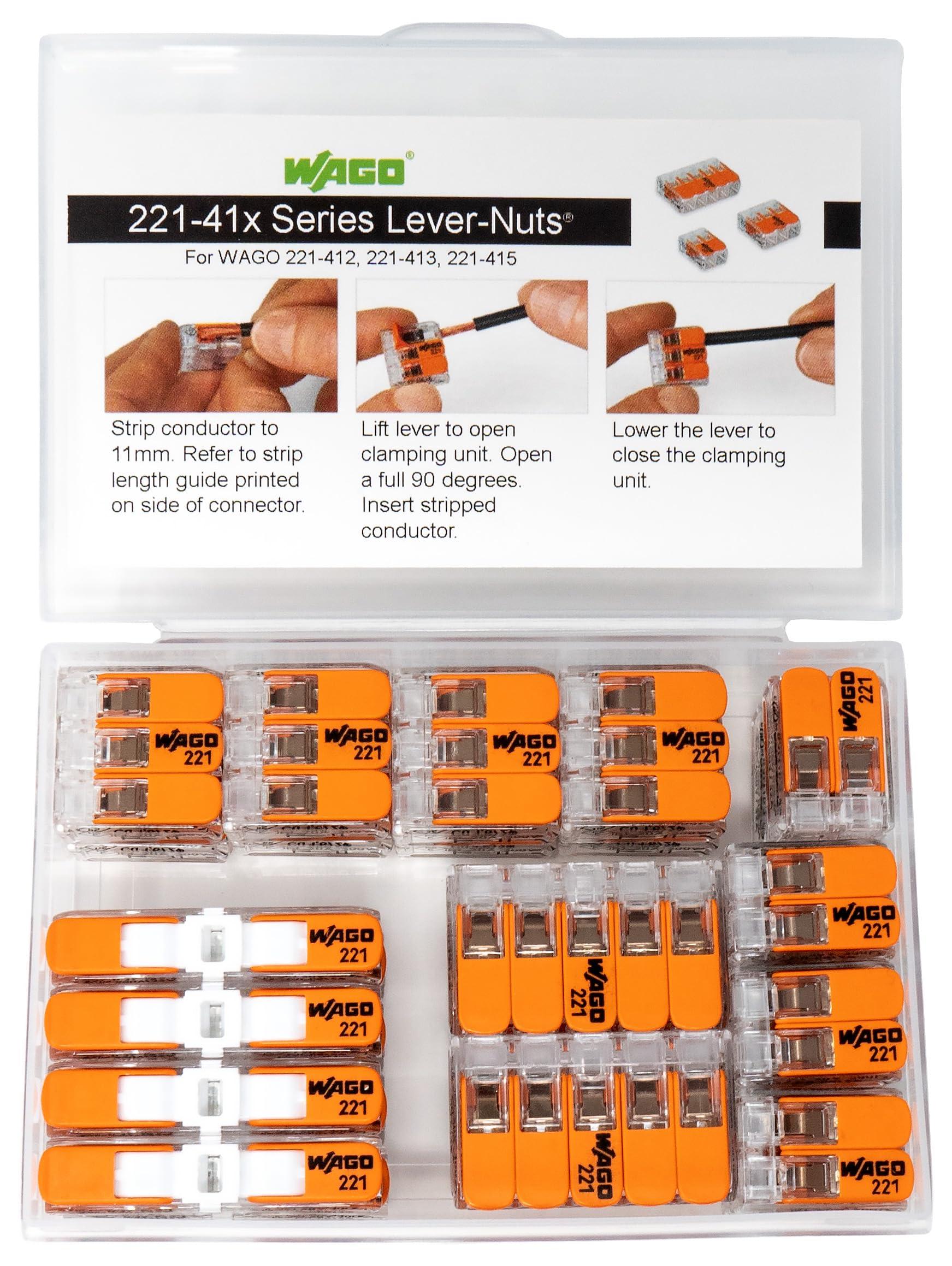 WAGO 221 Lever Nuts 28pc Compact Splicing Wire Connector Assortment with Case | Includes 221-2401, 221-412, 221-413, 221-415 - Image 6