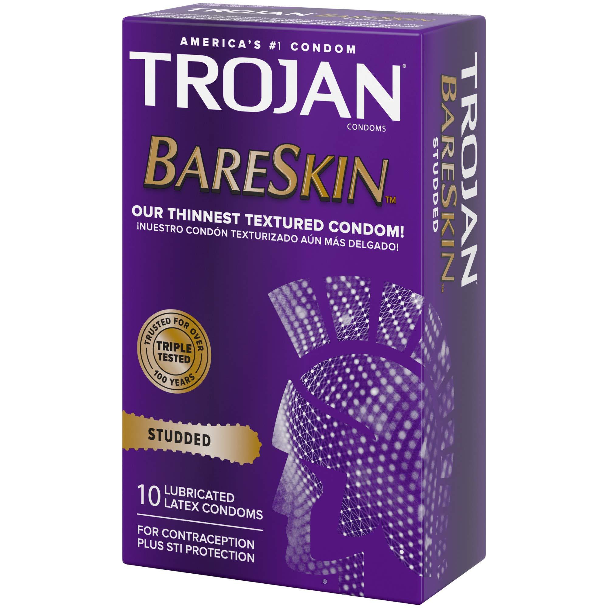 Trojan Studded Bareskin Lubricated Condoms - 10 Count - Image 8
