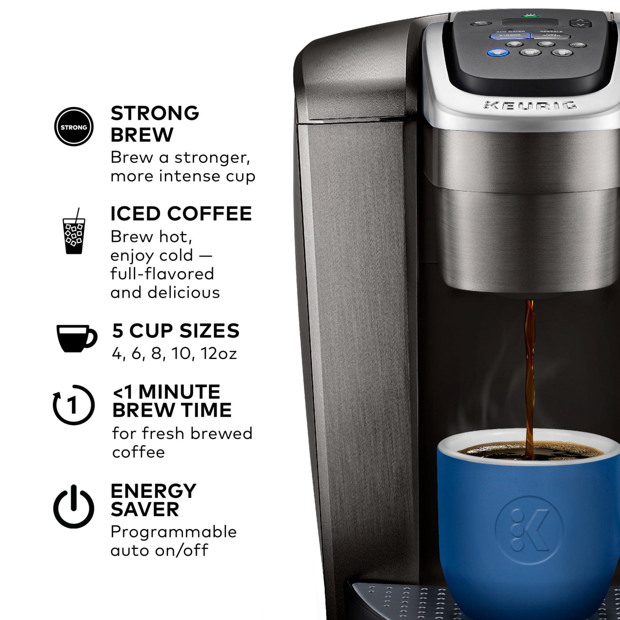 Keurig K-Elite Single Serve K-Cup Pod Coffee Maker, with Strength and Temperature Control, Iced Coffee Capability, 8 to 12oz Brew Size, Programmable, Brushed Slate - Image 3