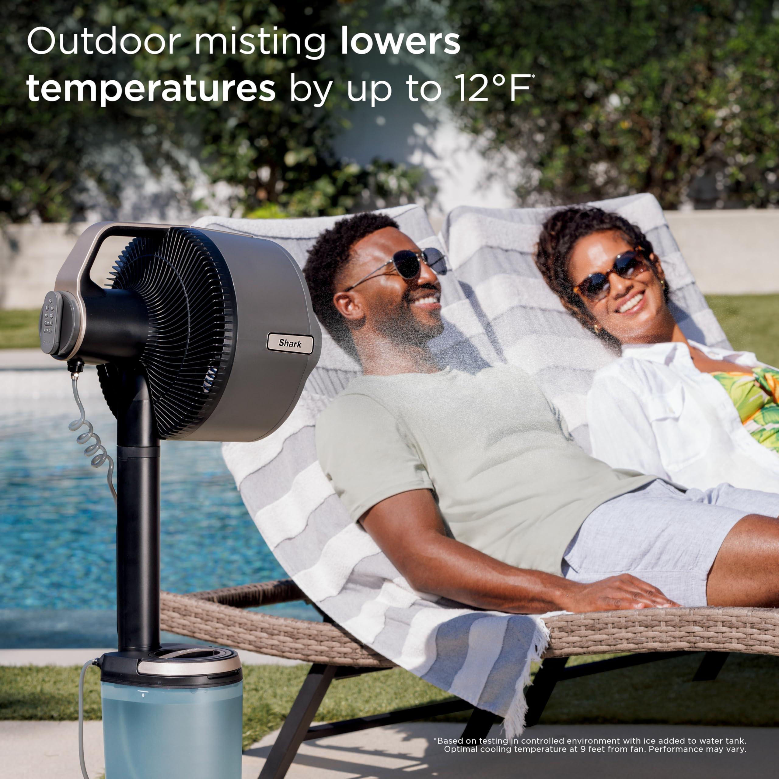 Shark FlexBreeze Pro Mist Fan — Indoor & Outdoor, Integrated Misting, Pedestal to Tabletop, Corded or Cordless, Up to 24-Hr Battery, Oscillating, Charcoal Grey, FA302 (2025 Release) - Image 4