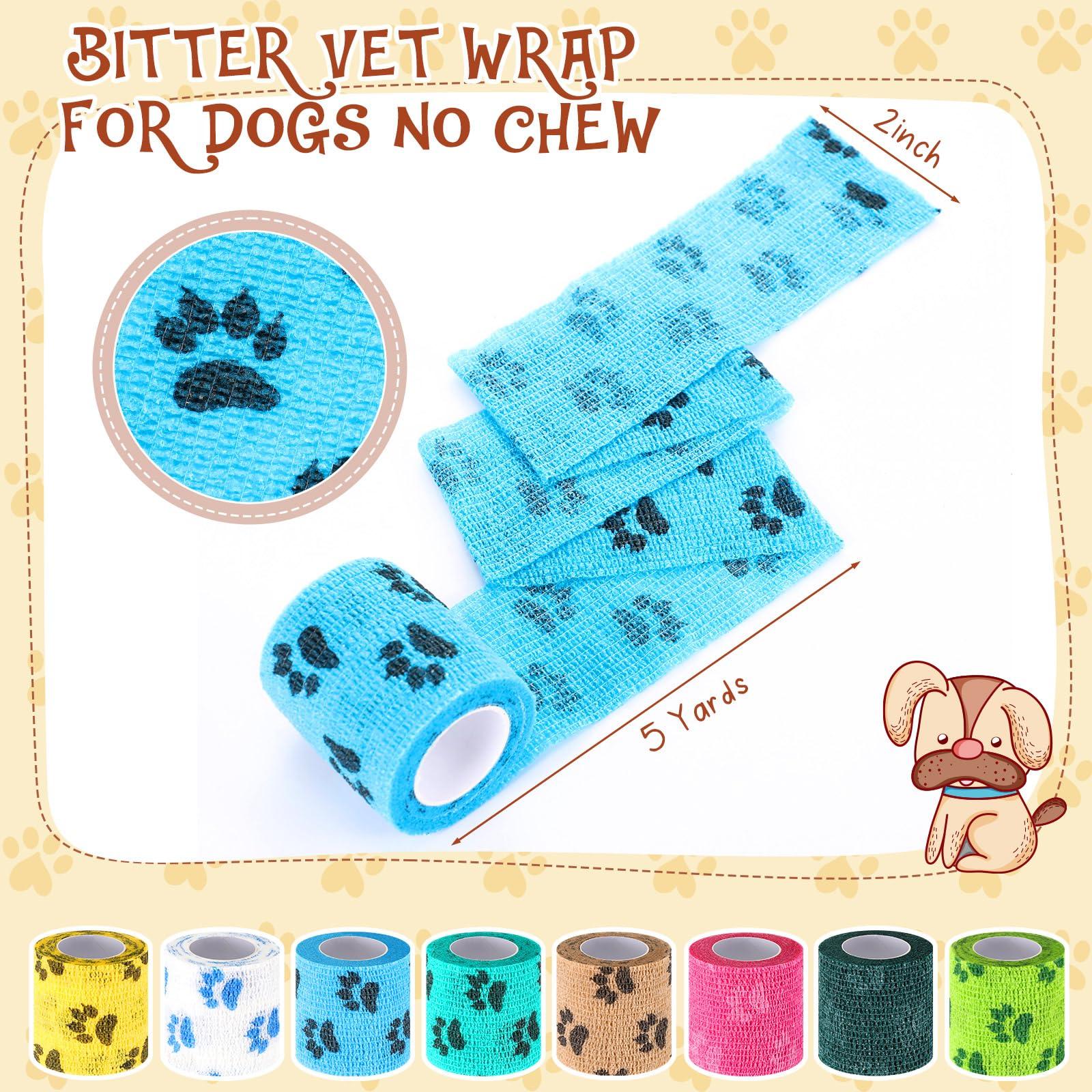 Threlaco 8 Rolls Dog Self Adhesive Bandage Wrap Pet Bandage Bitter Vet Wrap Non Woven Tape for Dog Pet Cat Horses Birds Animals, 8 Colors - Image 2