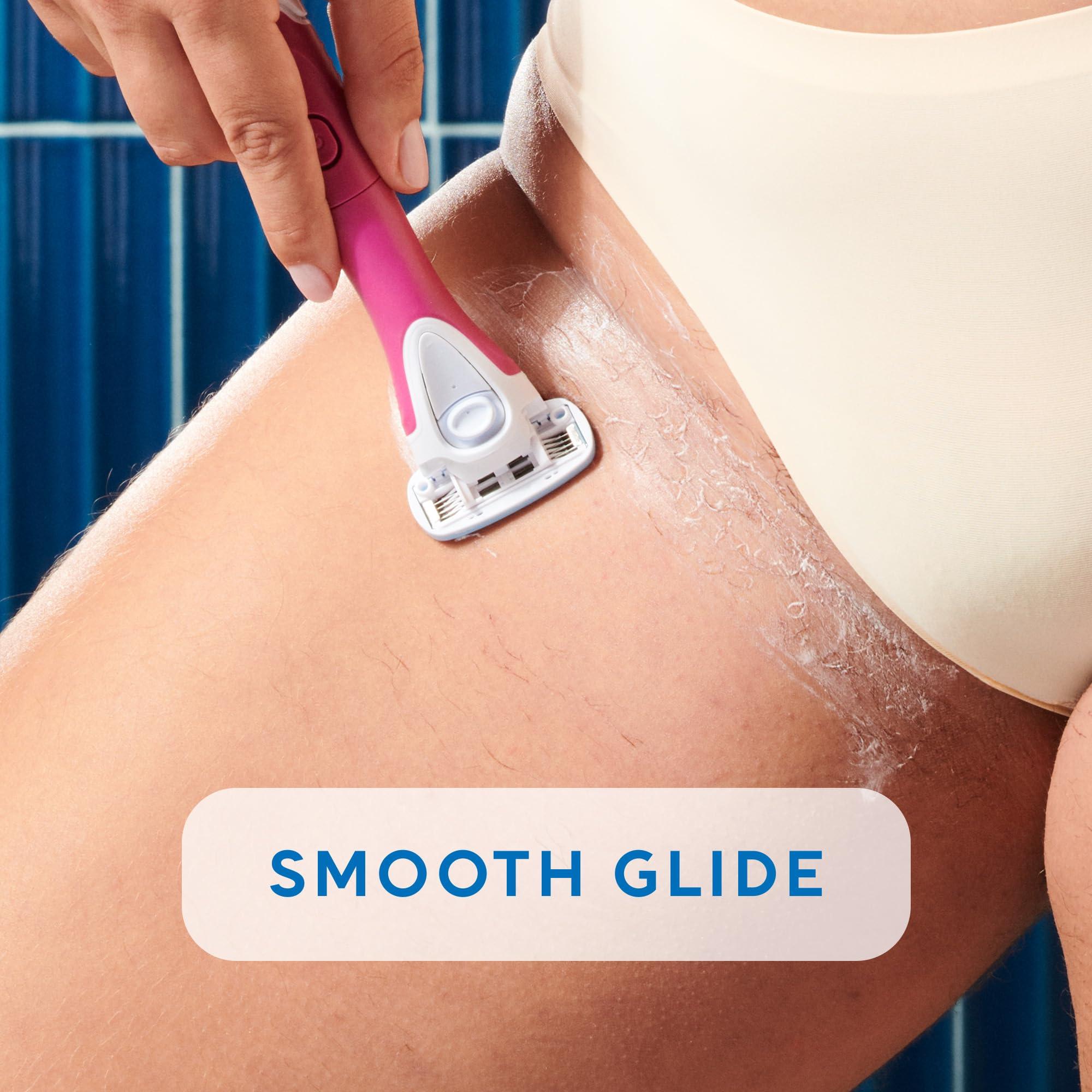 Schick Hydro Silk TrimStyle Razor with Bikini Trimmer for Women | 2-in-1 Bikini Razor for Women and Womens Trimmer for Pubic Hair, Includes 1 Waterproof Handle, 3 Refills & 1 AAA Battery - Image 6
