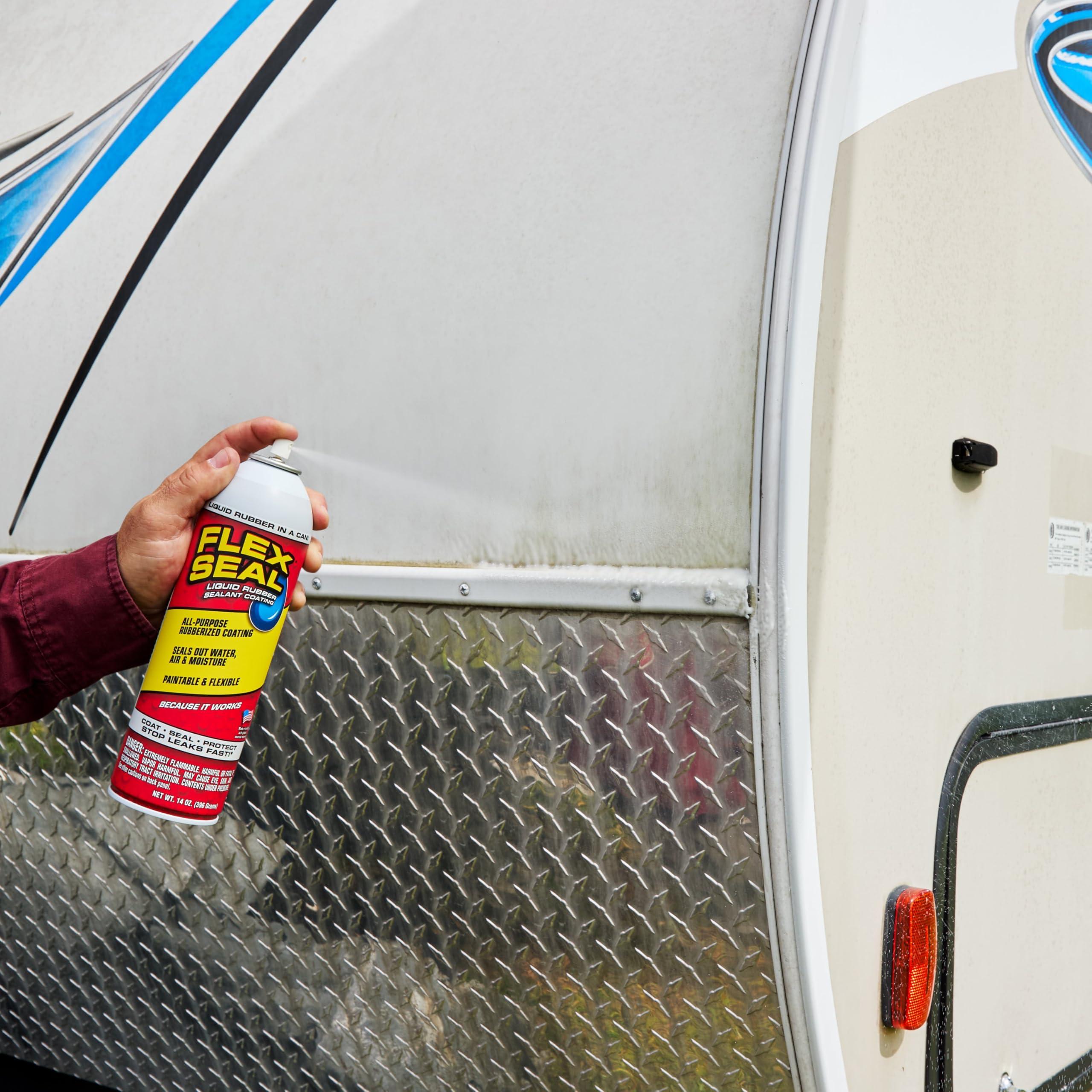 Flex Seal, 14 oz, 2-Pack, Clear, Stop Leaks Instantly, Transparent Waterproof Rubber Spray On Sealant Coating, Perfect for Gutters, Wood, RV, Campers, Roof Repair, Skylights, Windows, and More - Image 7