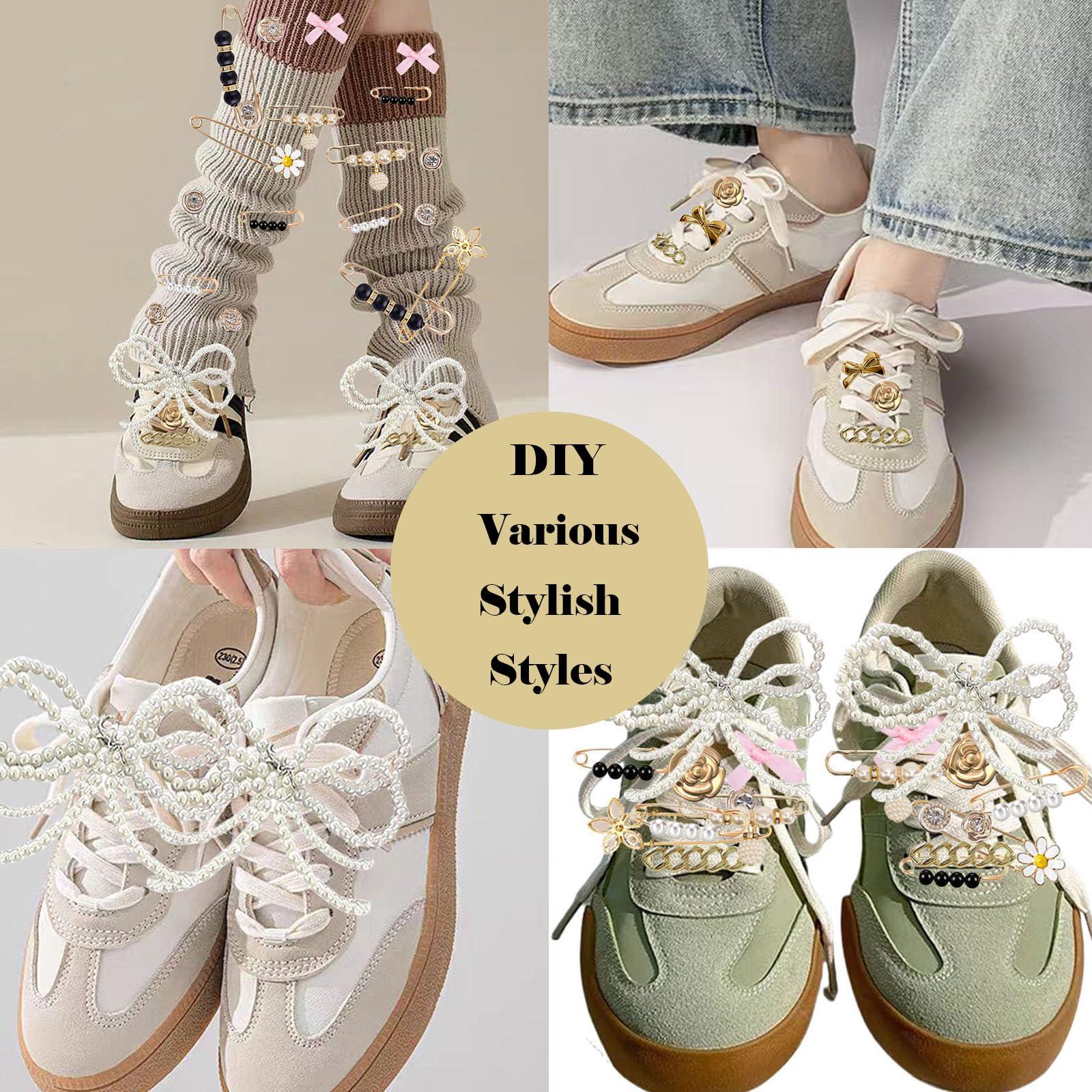 BIIQAKOO Shoe Charms for Sneaker Fashion Charm for Socks Junk Socks Charms Safety Pins Brooches and Pins for Women Jewelry Charm Kit Suitable for Christmas Gifts - Image 5