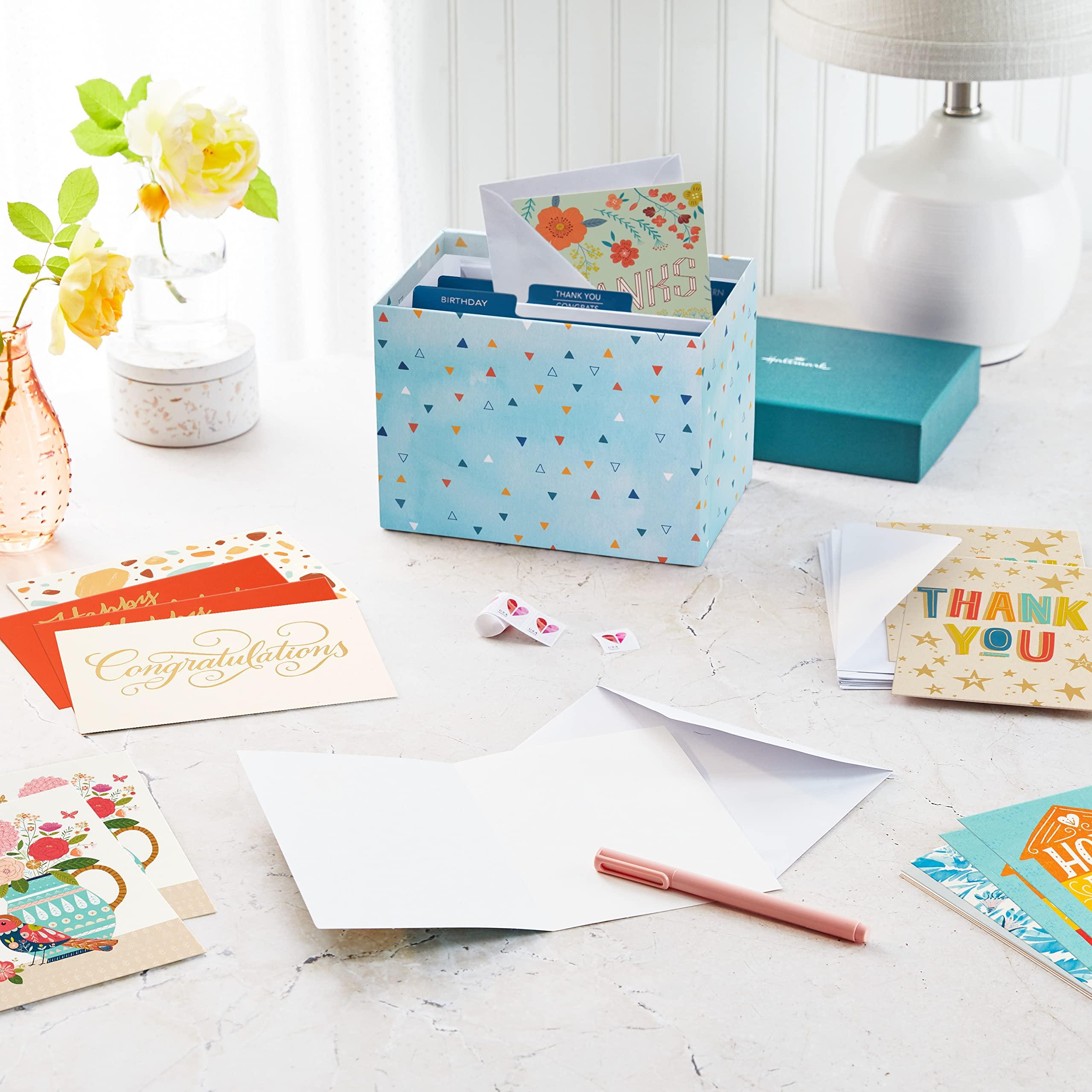 Hallmark All Occasion Boxed Set of Assorted Blank Greeting Cards with Card Organizer (Pack of 100)—Birthday, Thank You, Congratulations, Wedding, Baby, Thinking of You, Sympathy - Image 2
