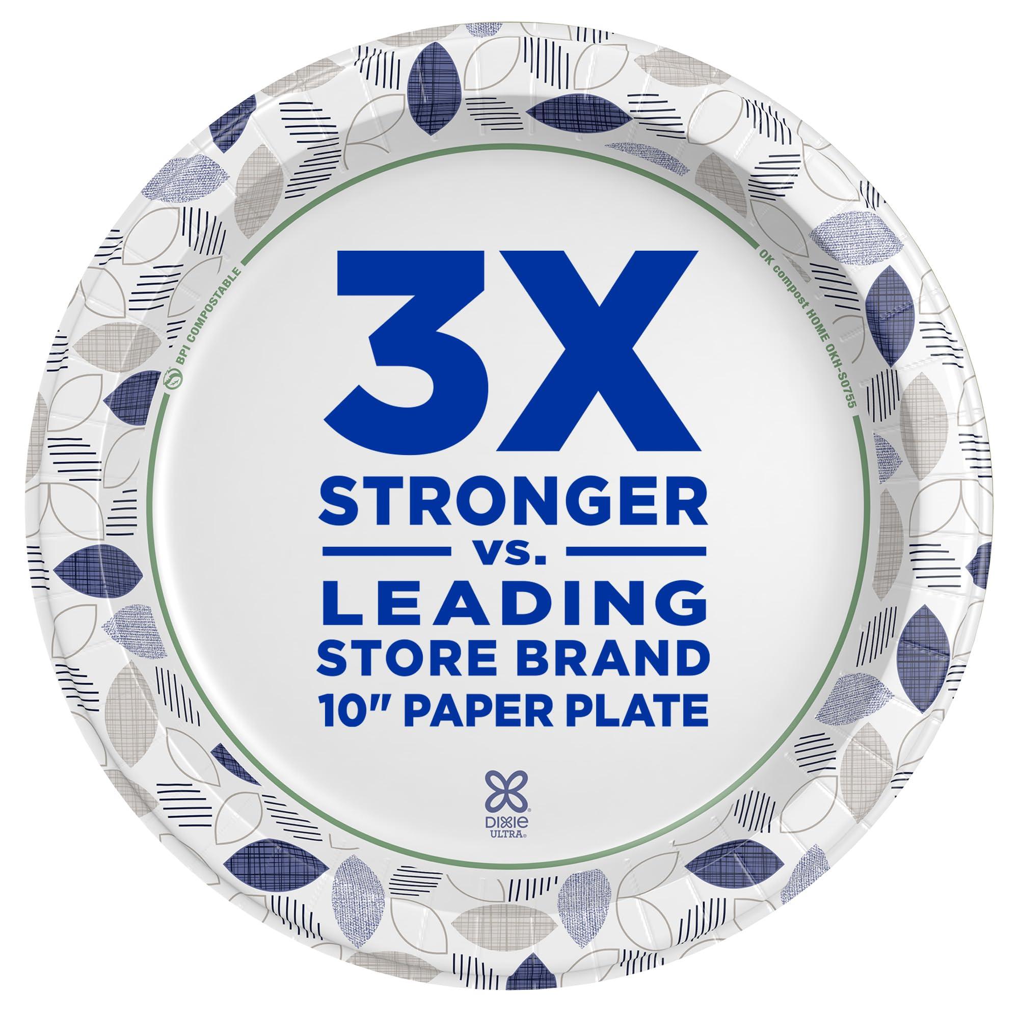 Dixie Ultra, Large Paper Plates, 10 Inch, 172 Count, 3X Stronger*, Heavy Duty, Microwave-Safe, Soak-Proof, Cut Resistant, Disposable Plates For Heavy, Messy Meals - Image 4
