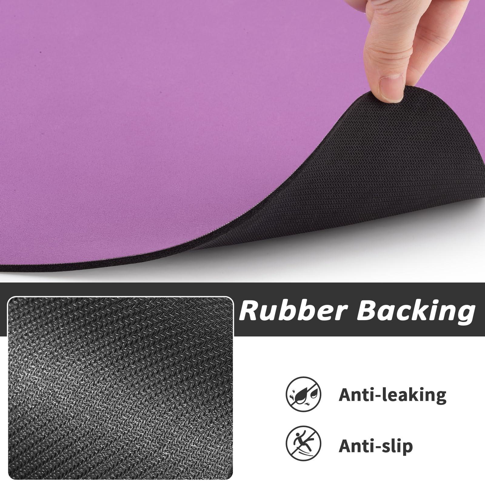 HotLive Pet Feeding Mat - Absorbent Dog Mat for Food and Water, No Stains Cat Bowl Mat, Easy to Clean Pet Placemats, Quick Dry Dog Water Dispenser Mat for Messy Drinkers | Purple 12"x 19" - Image 5