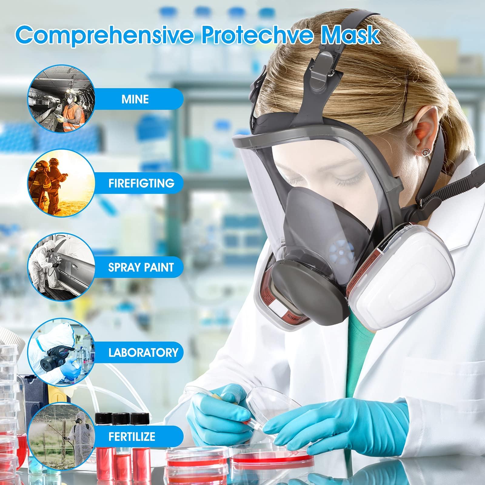 WAKYFLX Reusable full Face Cover - 6800 full Respirаtor Face Cover,for Paint, Against Dust,Chemicals, Formaldehyde, Polishing,Staining,Car Spraying,Sanding &Cutting - Image 2
